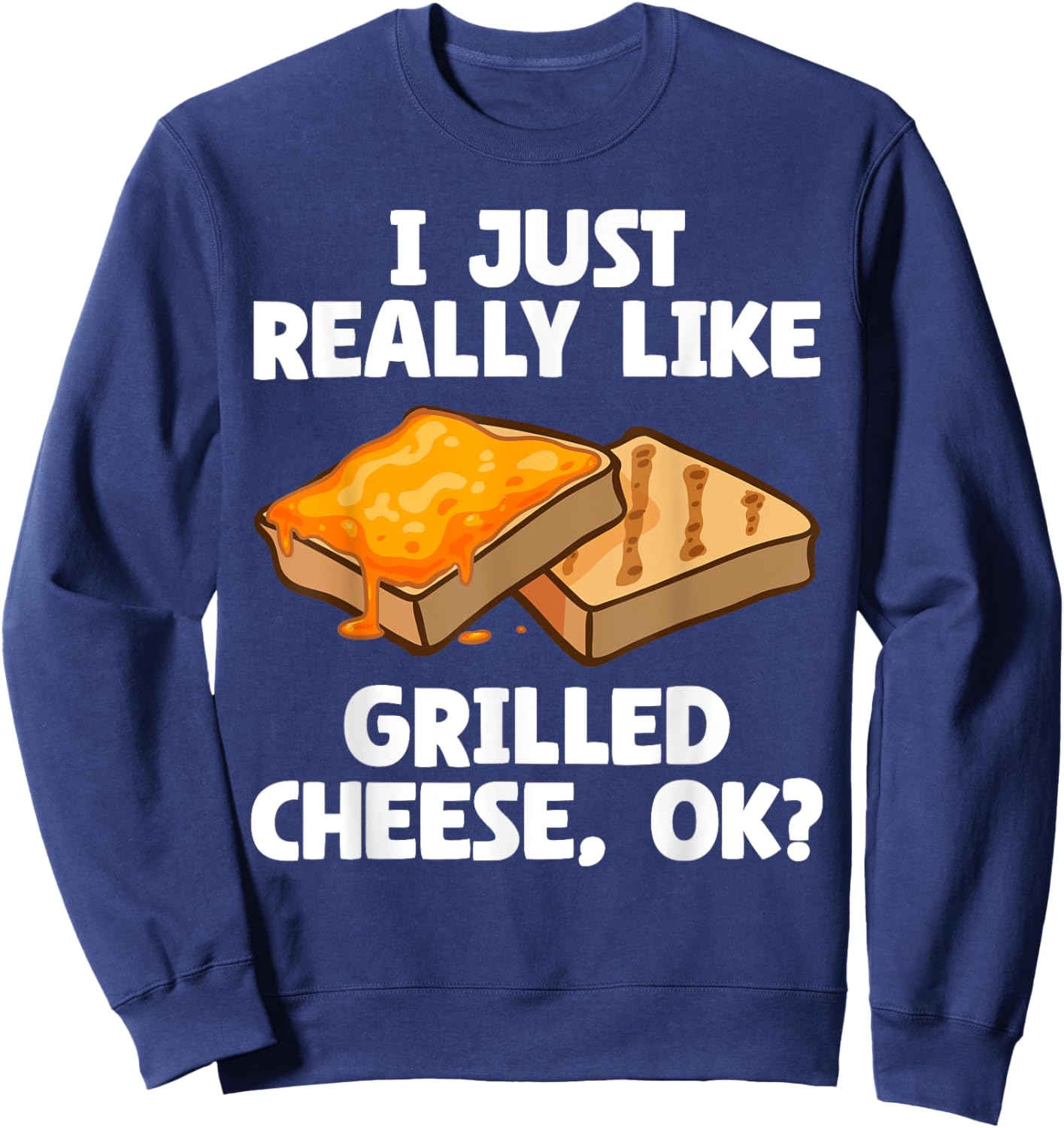 Grilled Cheese Design Women Grilled Cheese Sandwich Sweatshirt - Sweatshirt | Navy