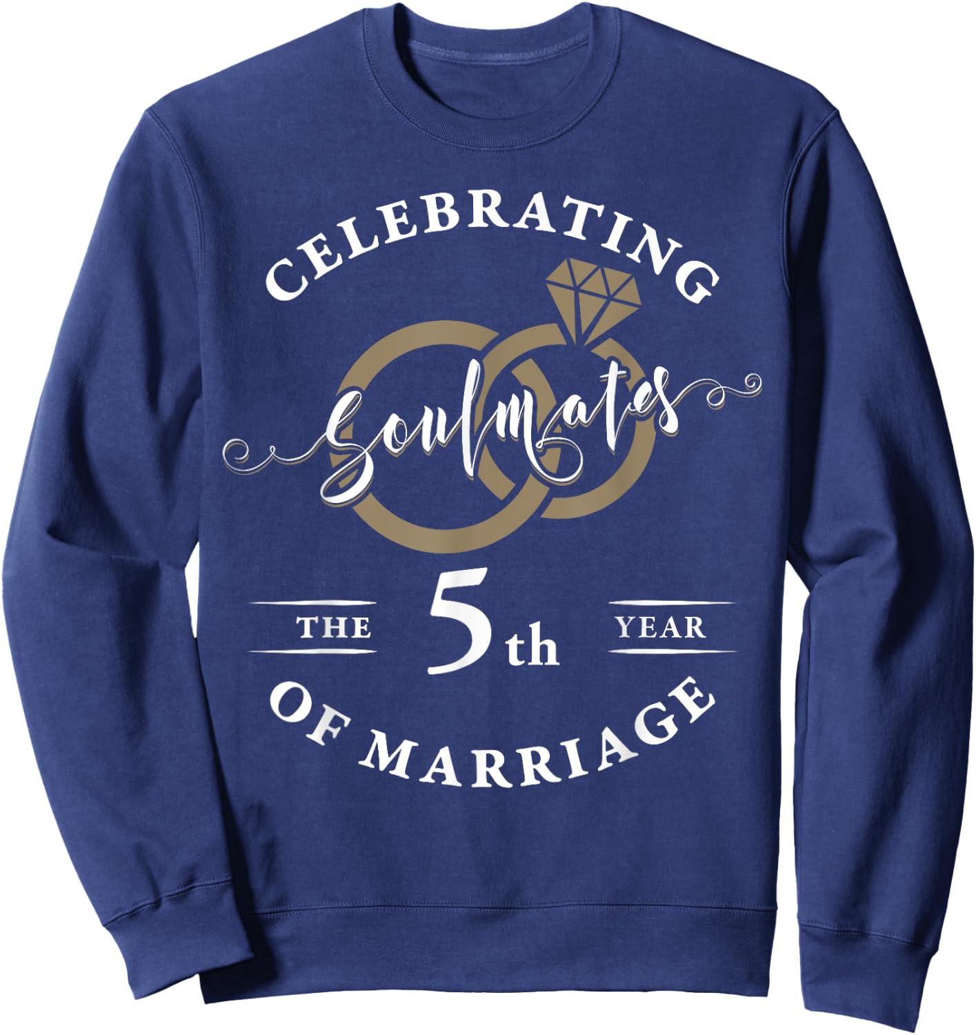 5 Year 5th Wedding Anniversary Husband Wife Couples Matching Sweatshirt - Sweatshirt | Navy