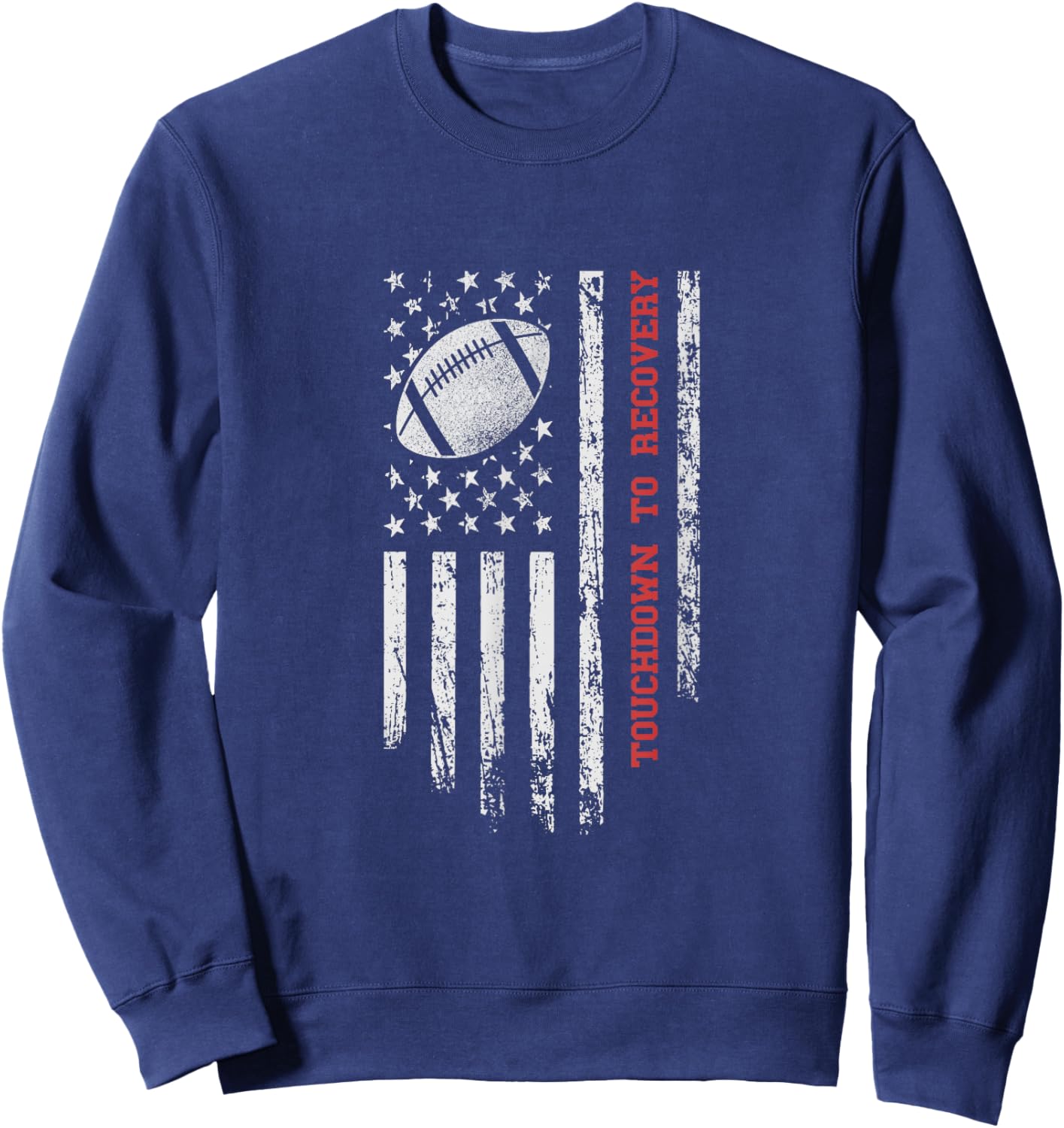 Touchdown to Recovery American Football Player Get Well Soon Sweatshirt - Sweatshirt | Navy