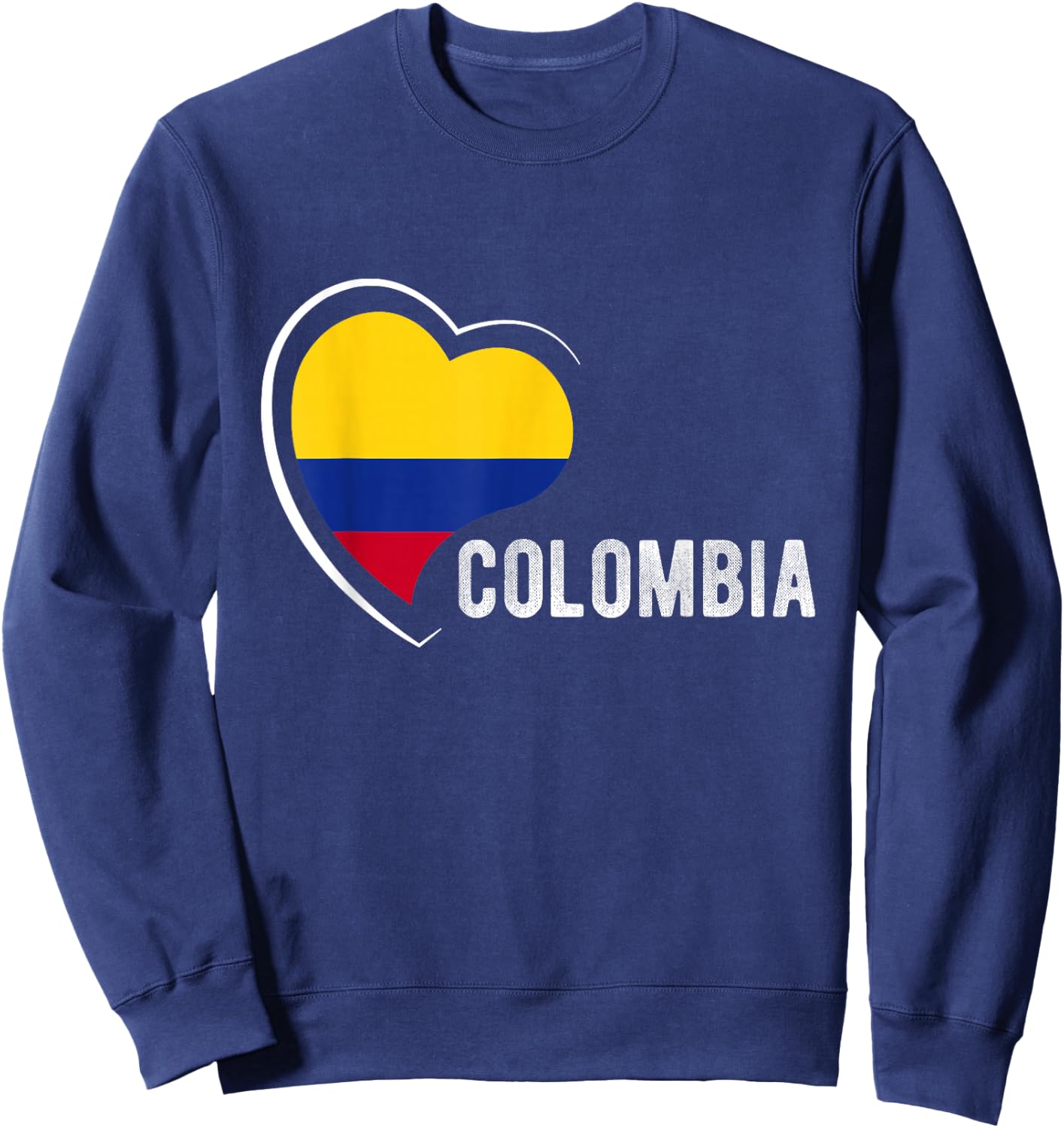 Colombia National Pride Heart Flag Colombian National Sweatshirt - Sweatshirt | Navy