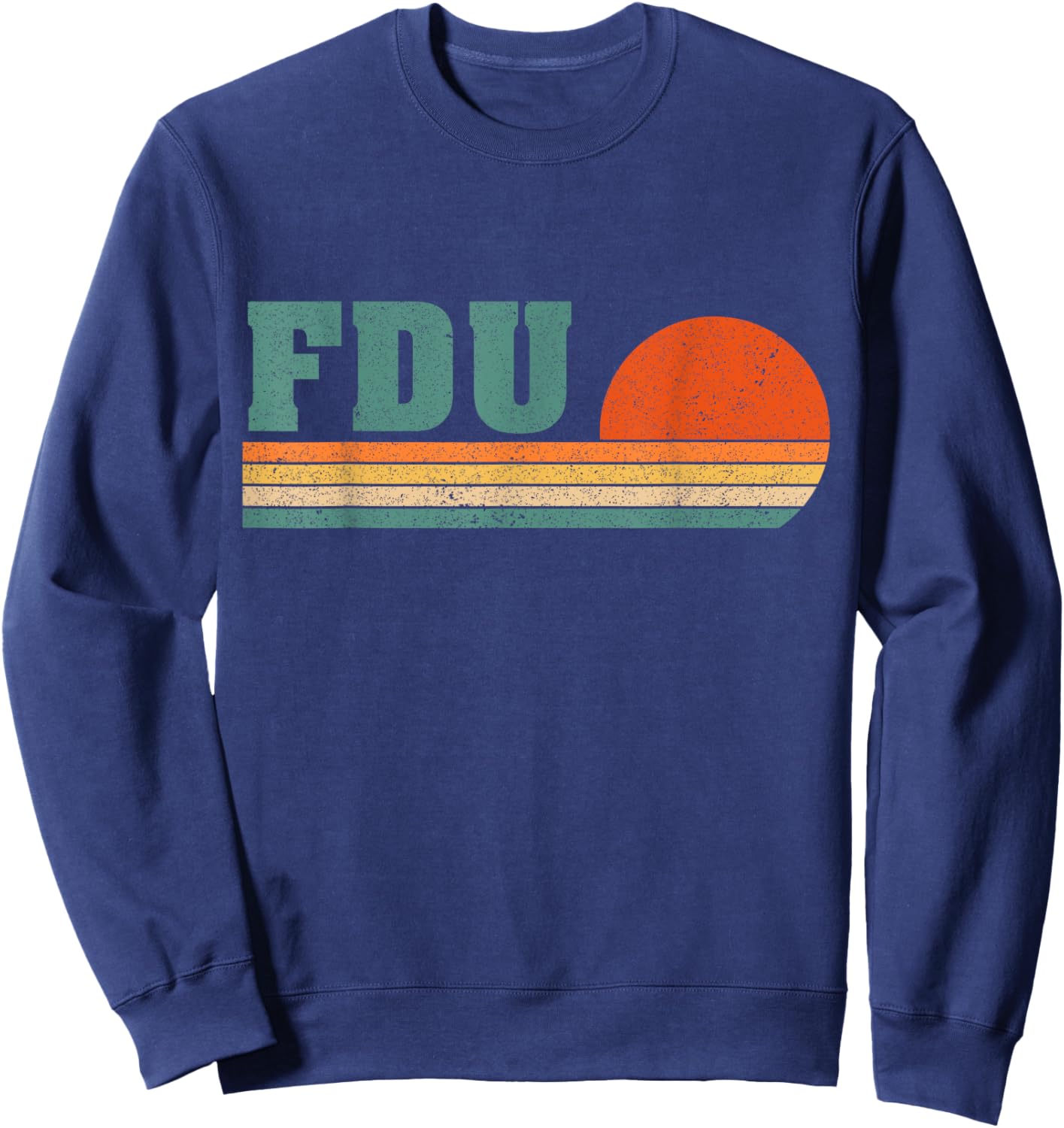 Vintage University 1980s 80s Style FDU Logo Men Women Sweatshirt - Sweatshirt | Navy