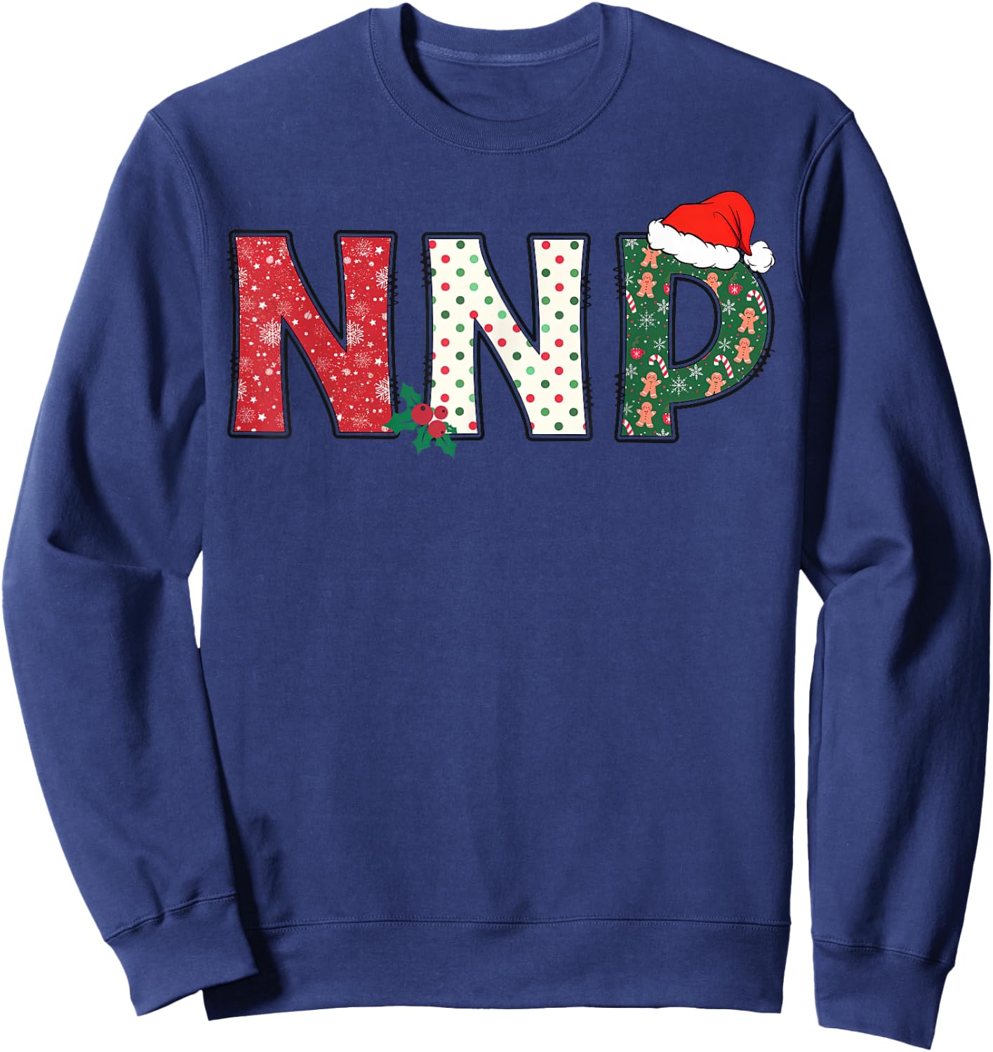 NNP Neonatal Nurse Practitioner Santa Christmas NICU Nurse Sweatshirt - Sweatshirt | Navy