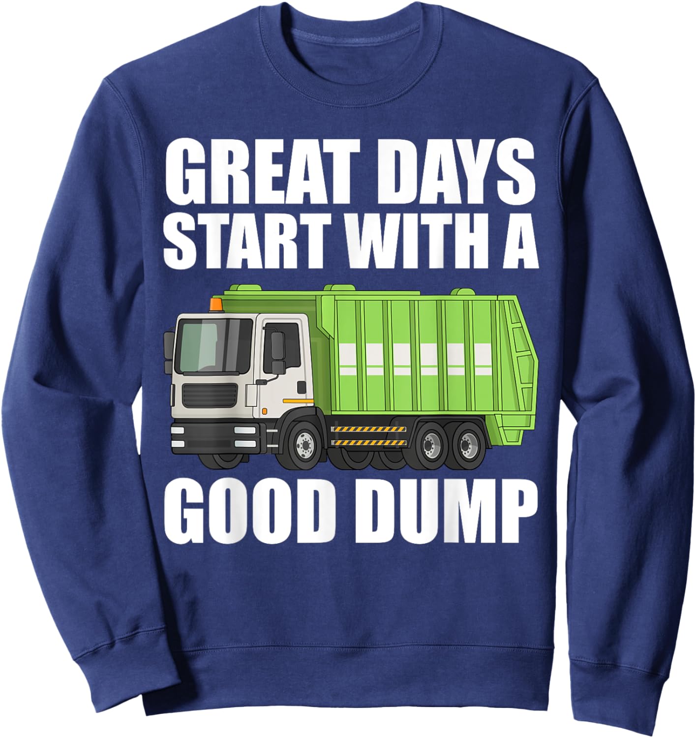Funny Garbage Truck Art For Boys Toddler Waste Garbage Truck Sweatshirt - Sweatshirt | Navy