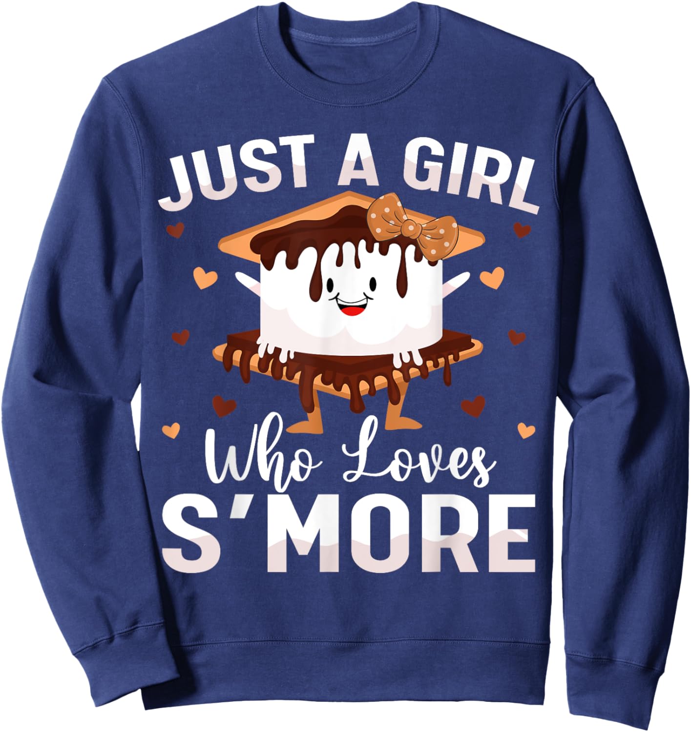Marshmallow S’more Camping Just A Girl Who Loves S’more Sweatshirt - Sweatshirt | Navy