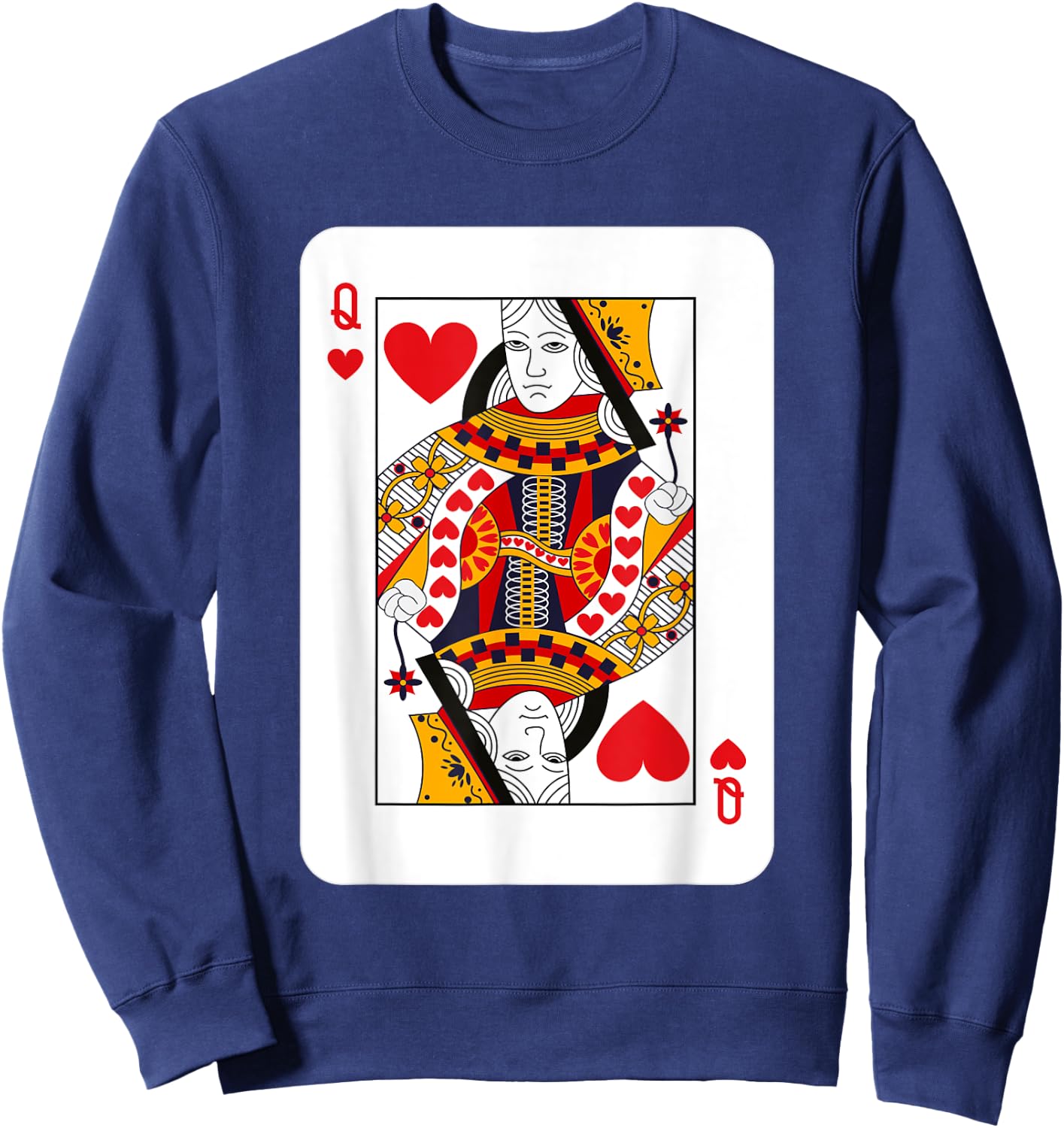 Queen of Hearts Playing Cards Halloween Costume Deck Cards Sweatshirt - Sweatshirt | Navy