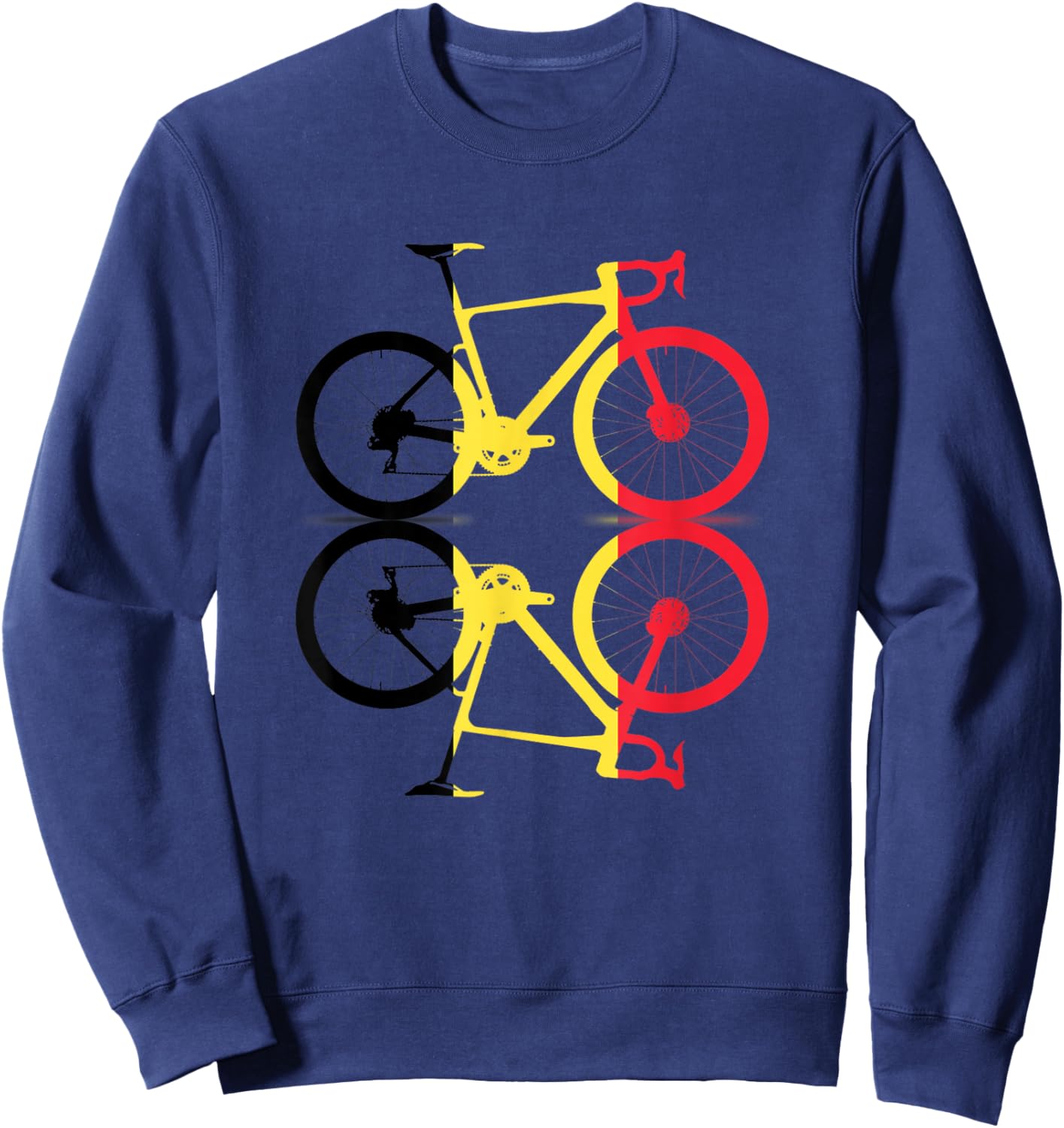 Belgium the Belgian flag bike runs cycling Sweatshirt - Sweatshirt | Navy