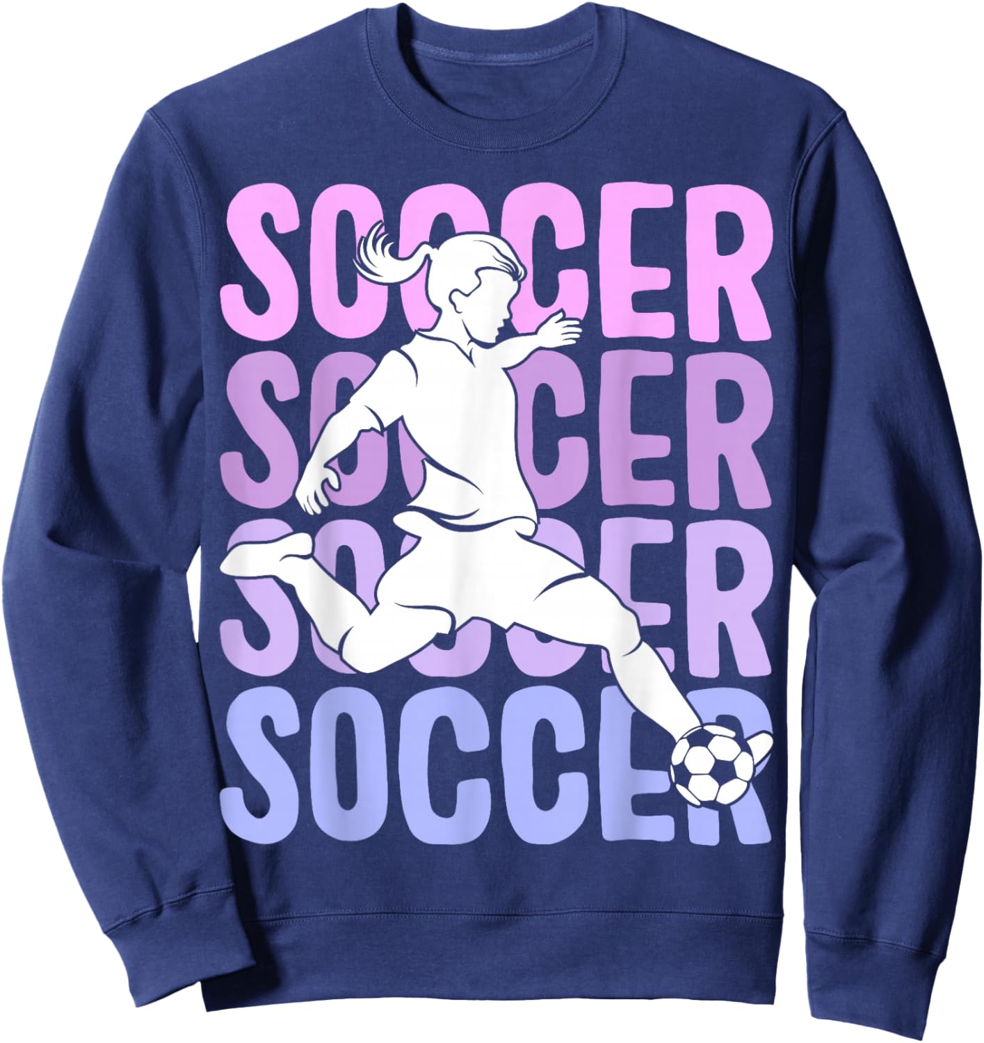 Soccer Girls Women Youth Sweatshirt - Sweatshirt | Navy