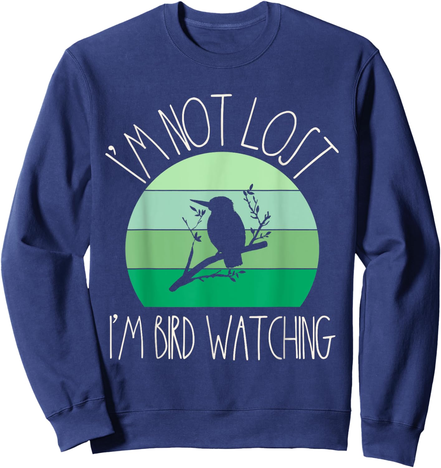 Funny Birder Retro Women Birding Ornithology Bird Watcher Sweatshirt - Sweatshirt | Navy