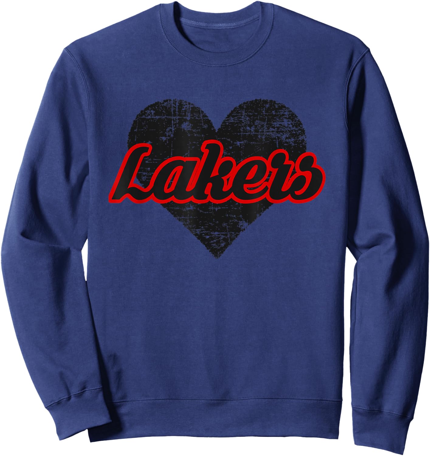 Indian Lake Lakers Over Heart Sweatshirt - Sweatshirt | Navy