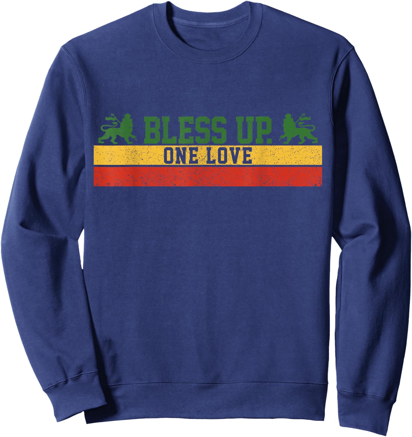 Rastafari Bless Up Reggae Music Rasta Lion Of Judah Gift Sweatshirt - Sweatshirt | Navy
