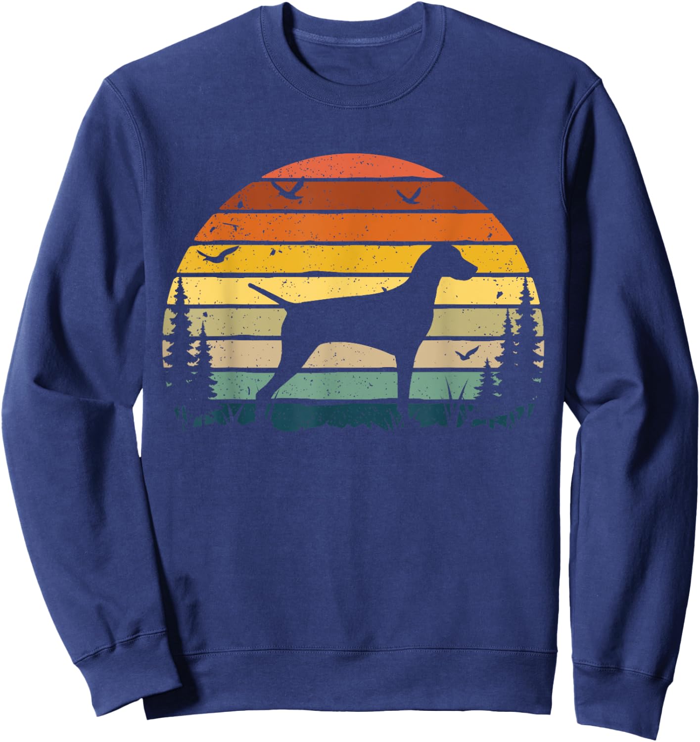 Vizsla Vintage Retro Mom Dad Dog Pet Lover Sweatshirt - Sweatshirt | Navy
