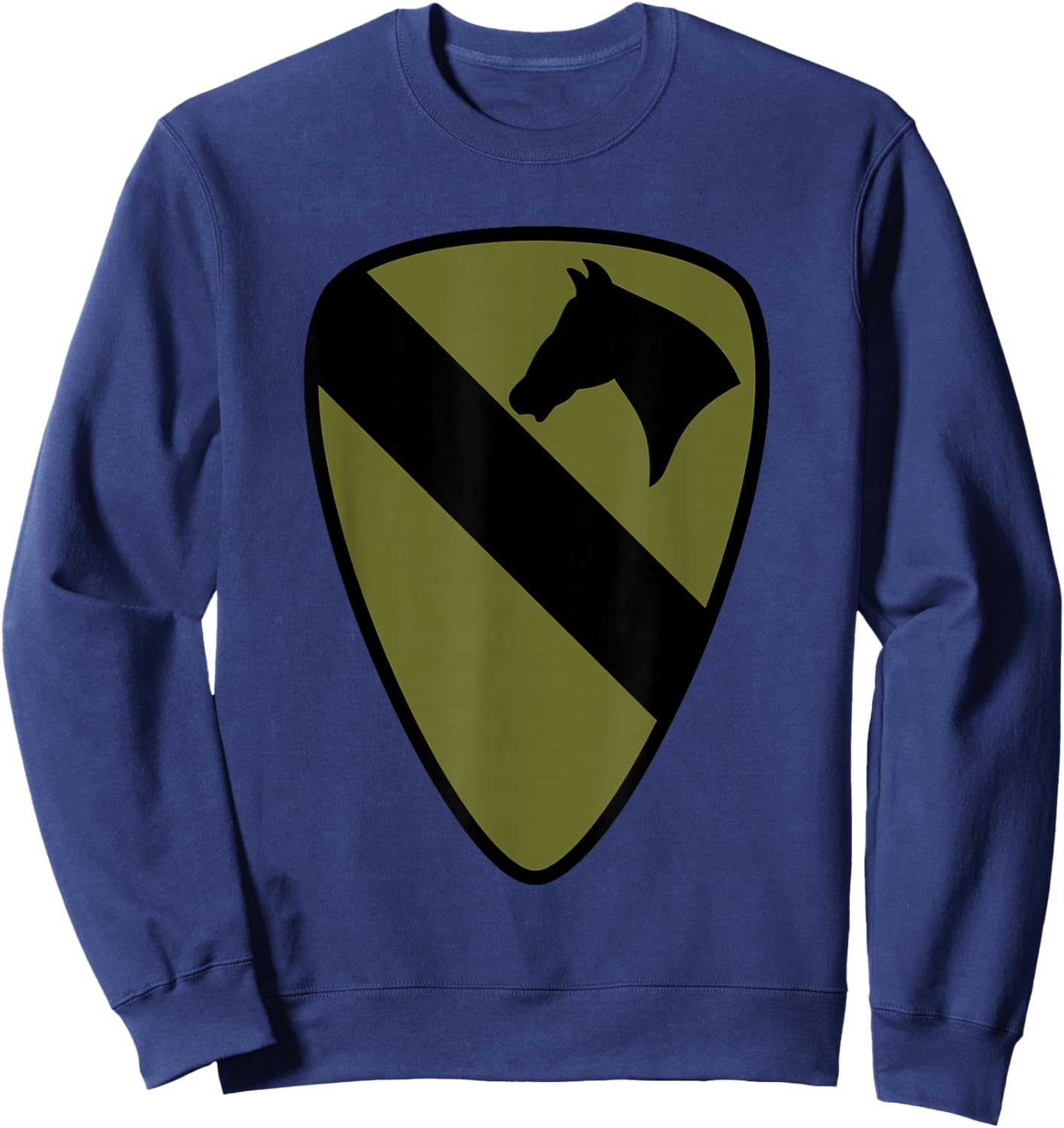 1st Cavalry Division Patch – 1st CAV OD Green Camo Sweatshirt - Sweatshirt | Navy