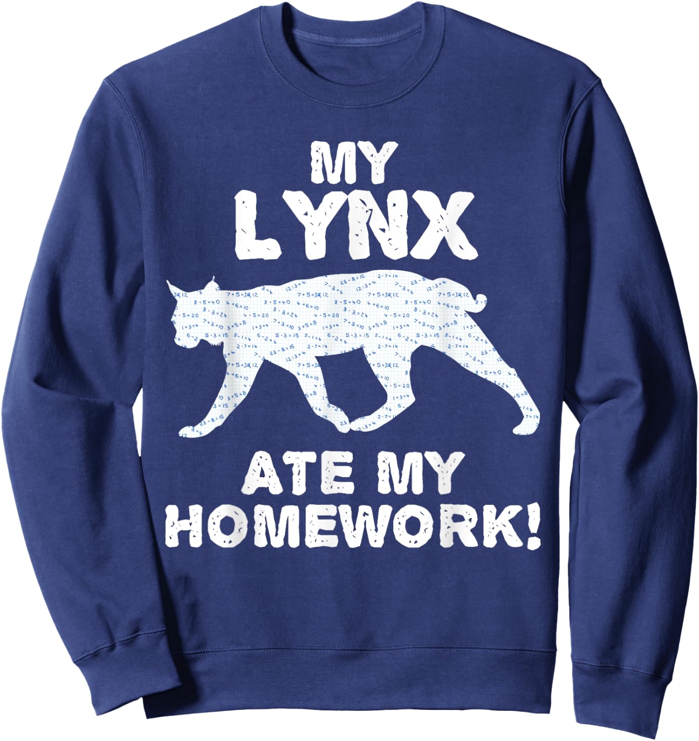 My Lynx Ate My Homework Bobcat Caracal Back To School Kid Sweatshirt - Sweatshirt | Navy