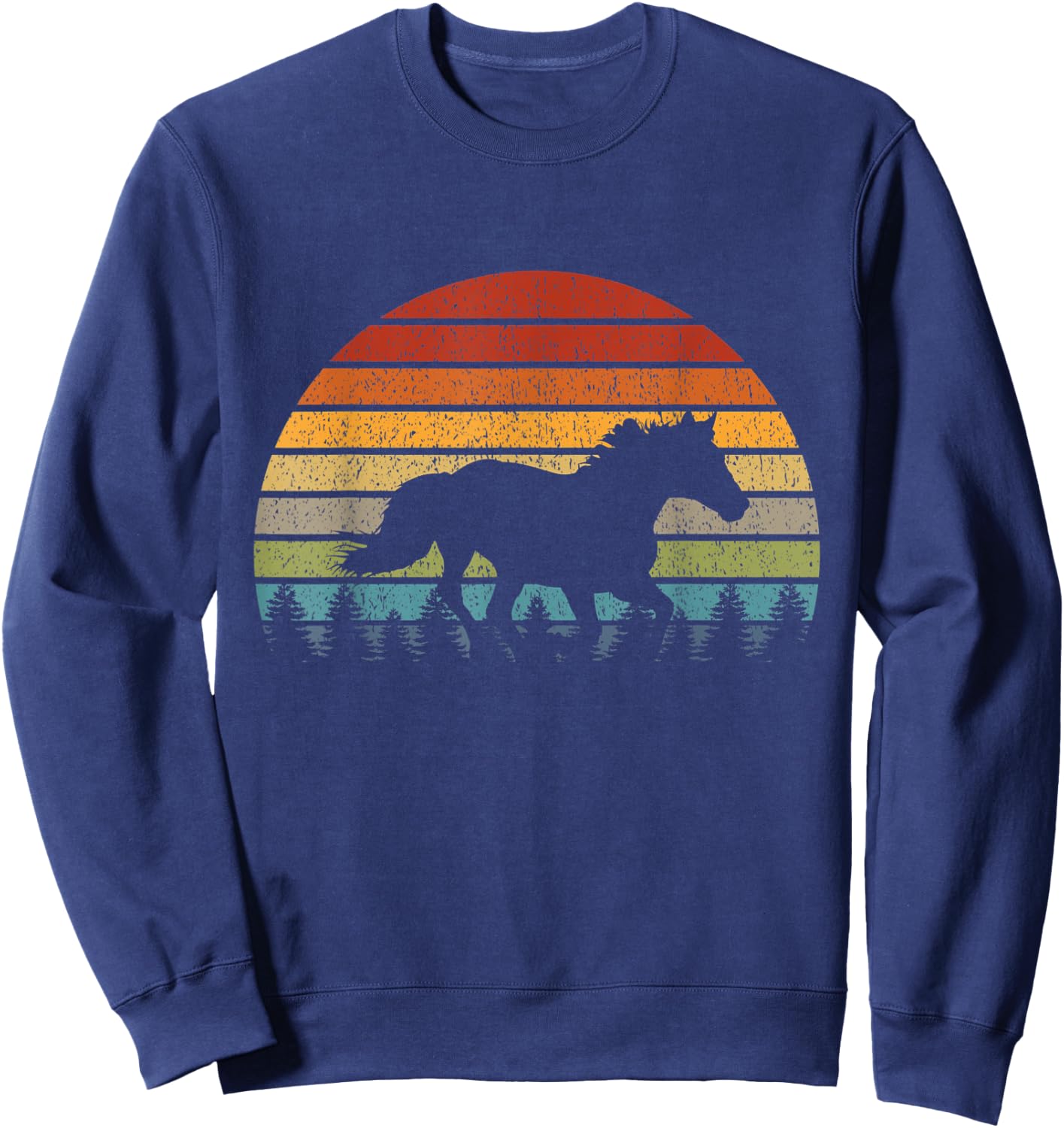 Retro Running Horse Sweatshirt - Sweatshirt | Navy
