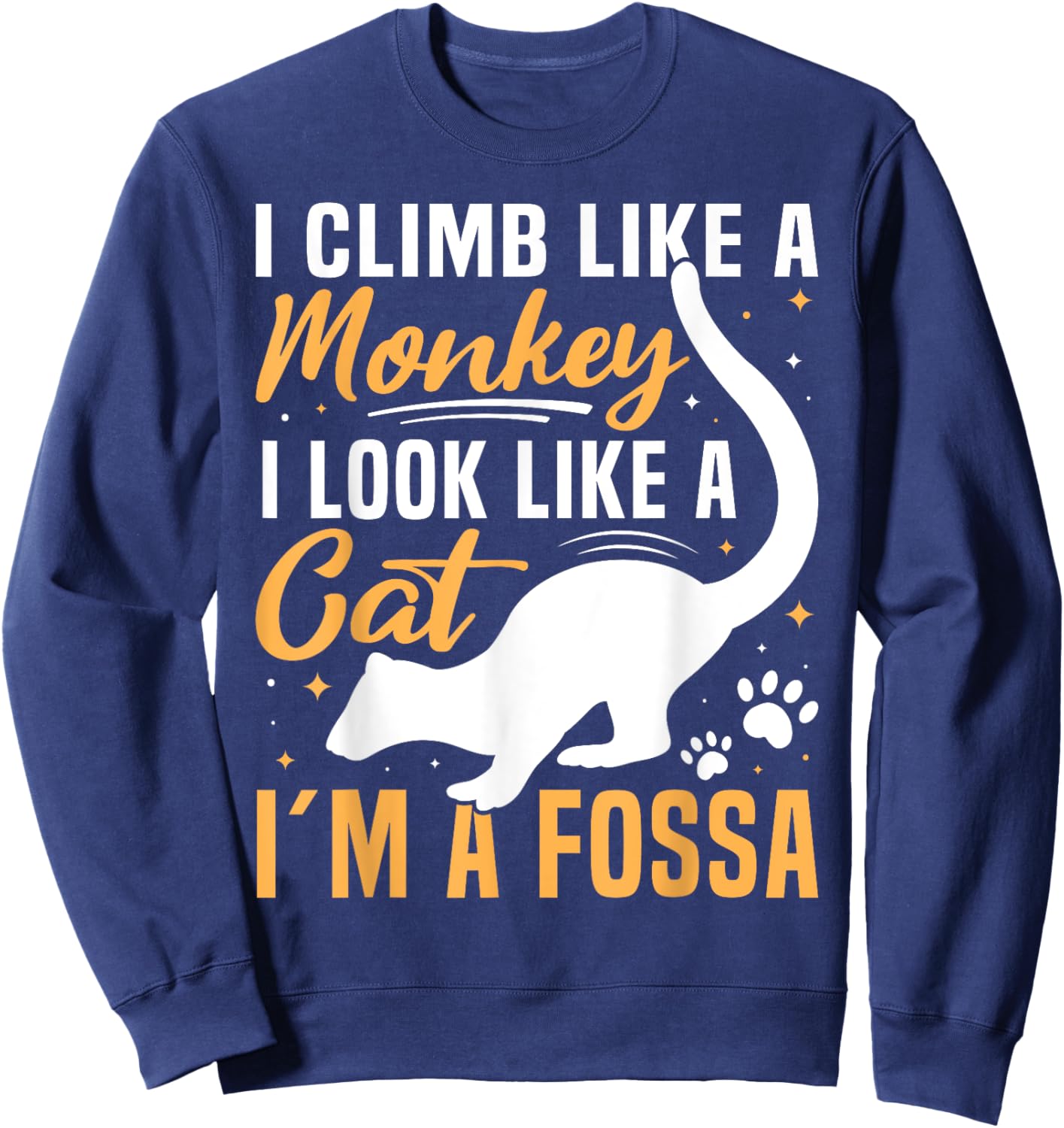 Fossa Essentials Fossa Plush Stuffed Animal Fossa Lover Sweatshirt - Sweatshirt | Navy