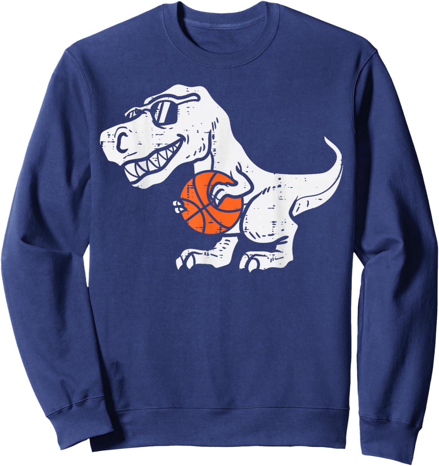 Trex Dinosaur Basketball Cute Sport Toddler Player Kids Boys Sweatshirt - Sweatshirt | Navy