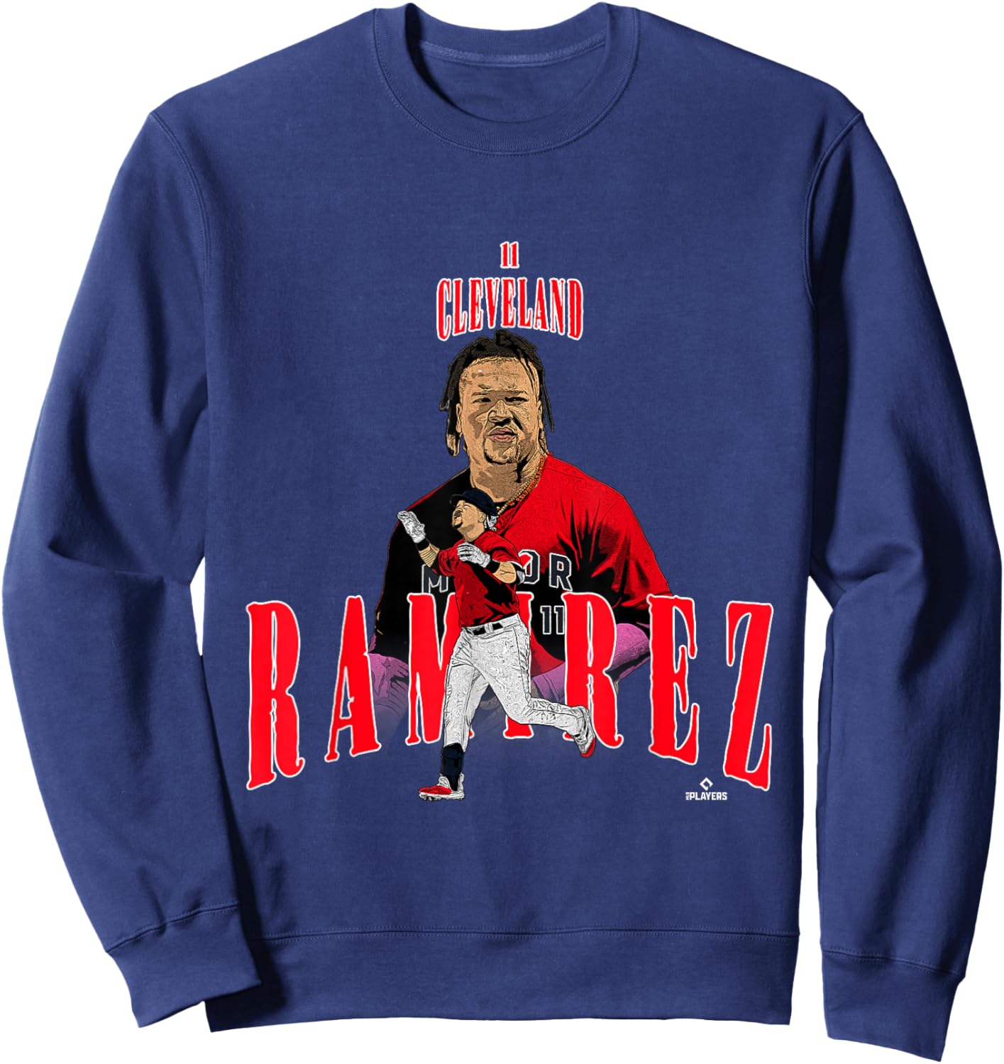 License Champs | Jose Ramrez | Cleveland Baseball Players | MLBRMR3002 Sweatshirt - Sweatshirt | Navy