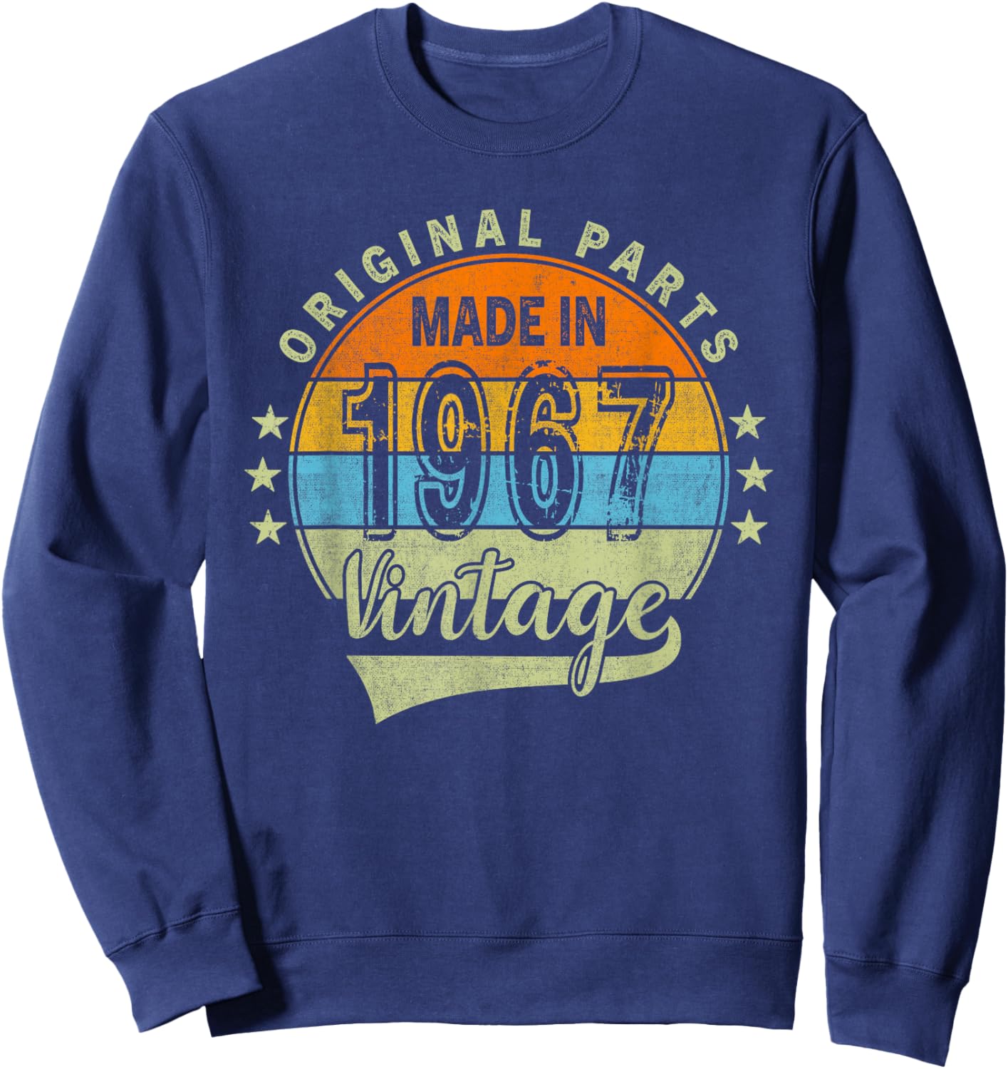 original parts 1967 born vintage 57 year old birthday Retro Sweatshirt - Sweatshirt | Navy