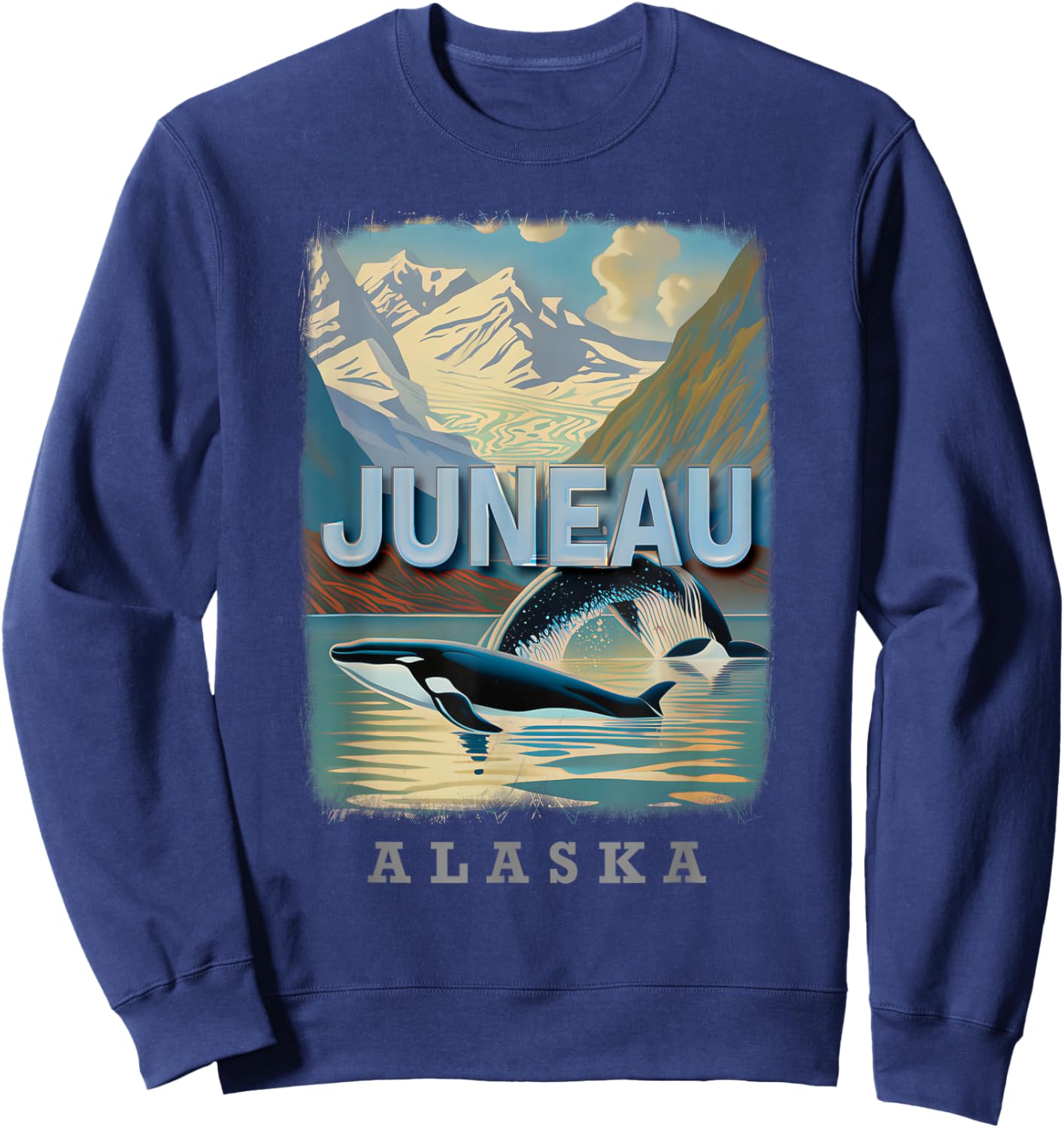 Juneau Alaska AK Glacier Majesty SD990 Sweatshirt - Sweatshirt | Navy