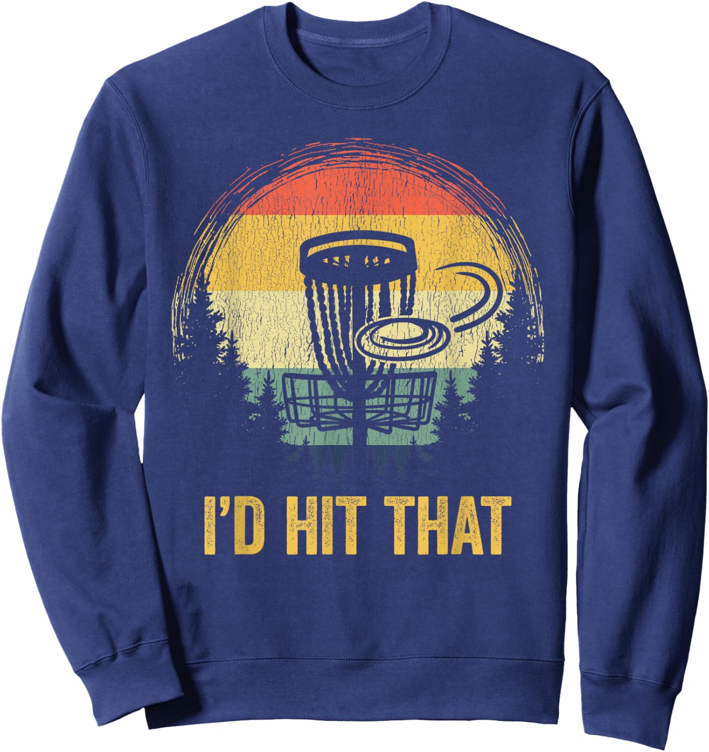 Vintage Disc Golf Funny Retro Frisbee Golf Disc Sport Player Sweatshirt - Sweatshirt | Navy