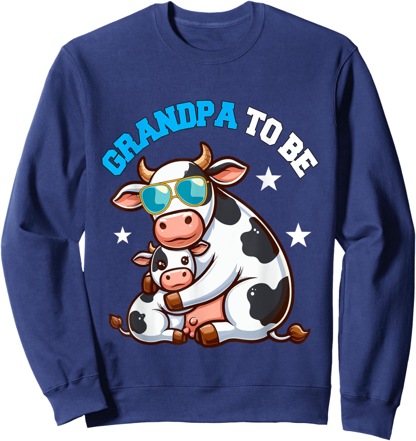 Grandpa To Be Costume Cows Pregnancy Announcement Family Sweatshirt - Sweatshirt | Navy