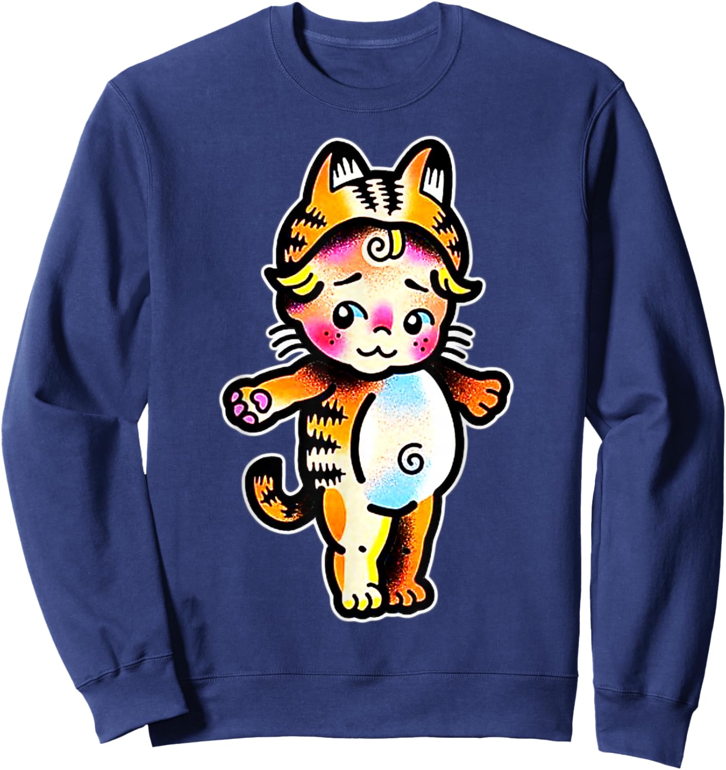 Kewpie Baby Tiger Cat Sweatshirt - Sweatshirt | Navy