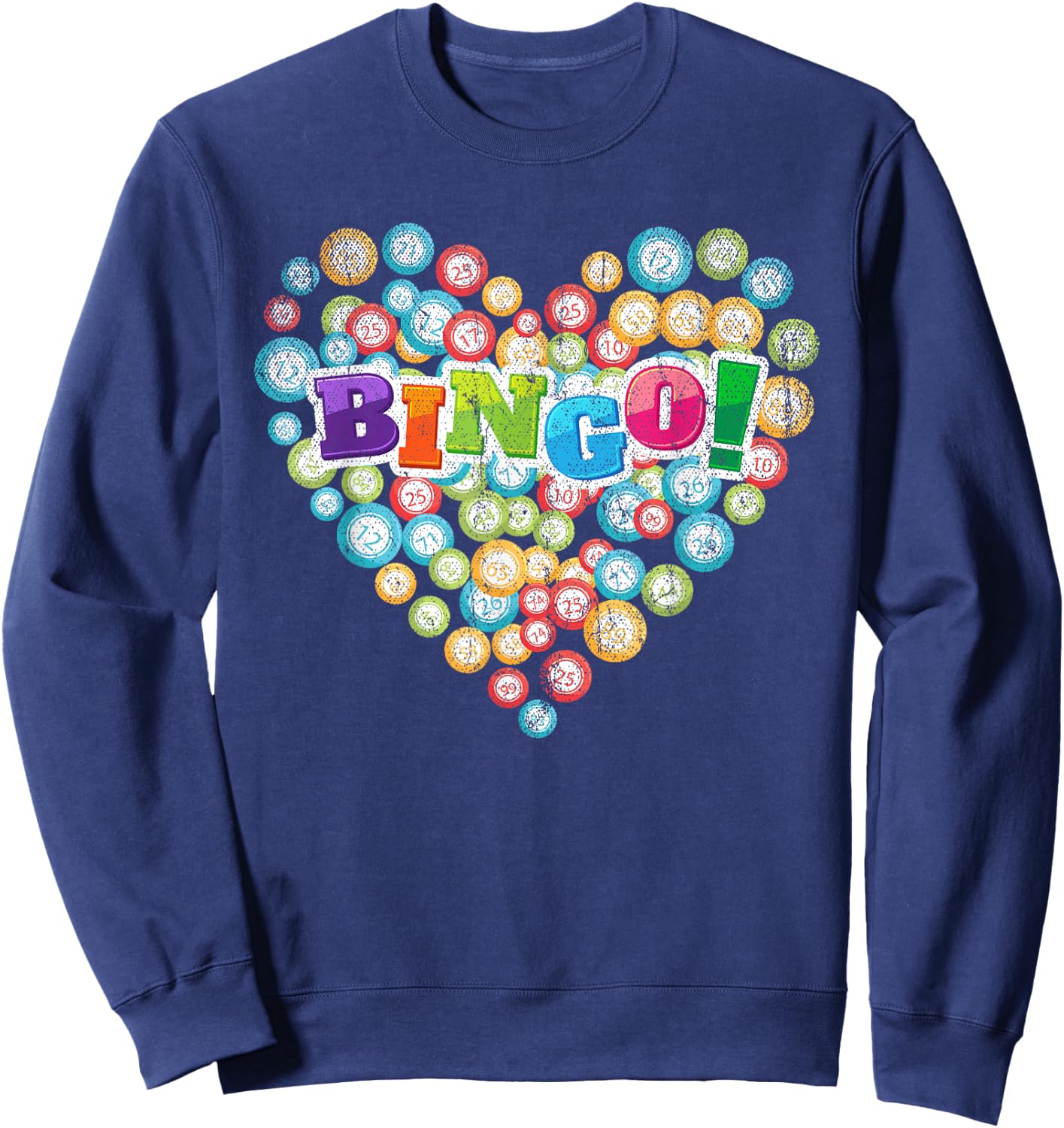 Heart Bingo Player Gambling Lottery Bingo Caller Gift Bingo Small Sweatshirt - Sweatshirt | Navy
