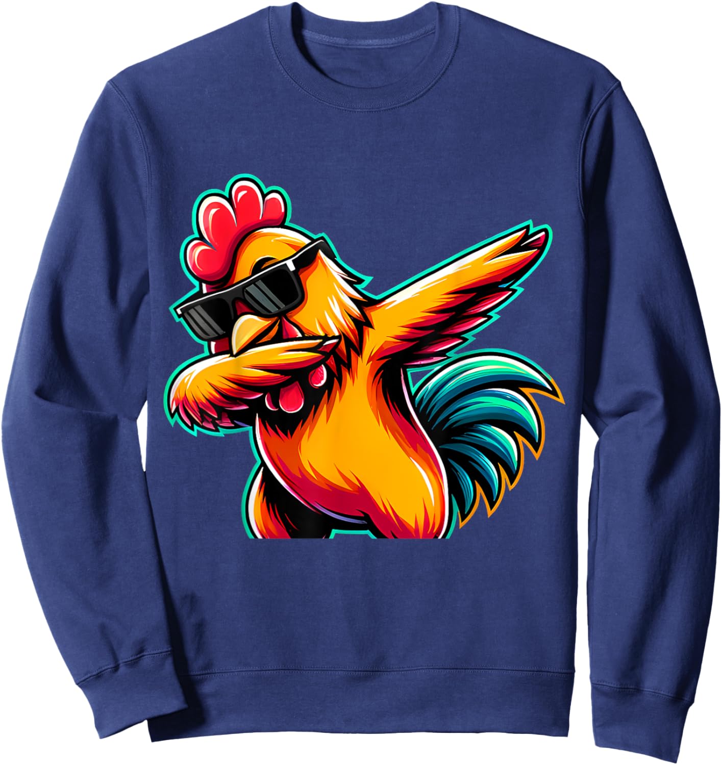 Cute Chicken Lover Men Women Youth Kids Boys Dabbing Chicken Sweatshirt - Sweatshirt | Navy