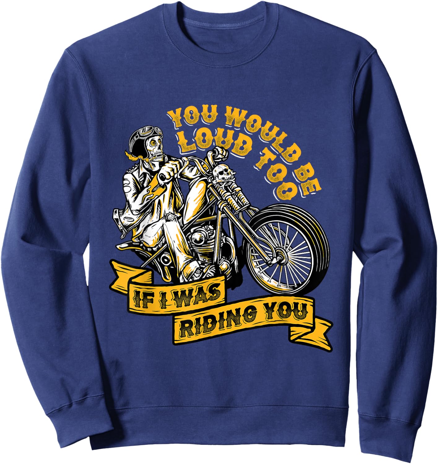 KaizenDesigns Men's Motorcycling Biker - Black, Small Sweatshirt - Sweatshirt | Navy