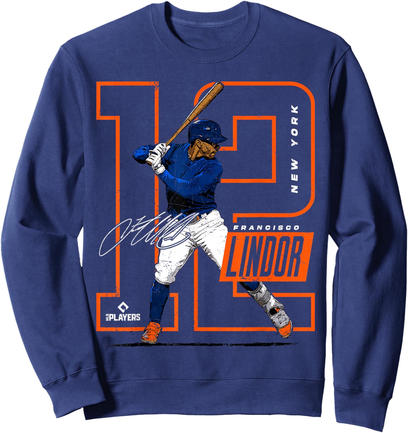 Francisco Lindor | New York Baseball MLB Player | MLBLIN4007 Sweatshirt - Sweatshirt | Navy