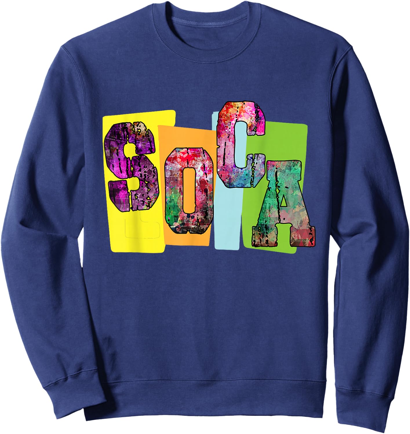 Jouvert Inspired Soca Apparel/ Carnival Top Sweatshirt - Sweatshirt | Navy