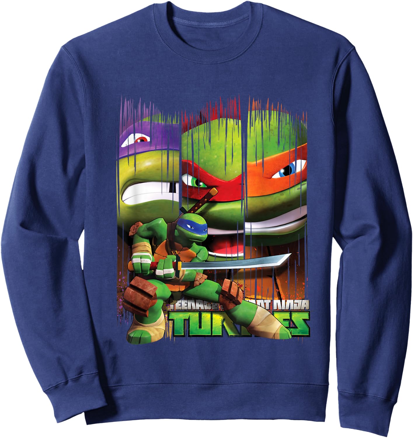 TMNT Leonardo In Front group Shot Sweatshirt - Sweatshirt | Navy