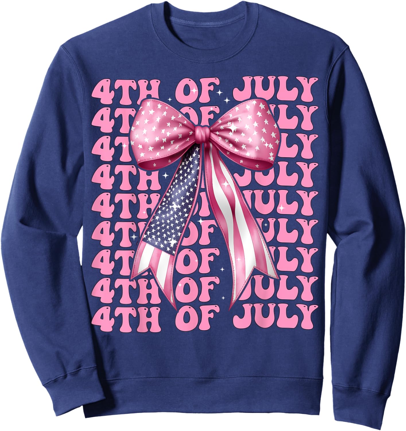 Nœud coquette 4 juillet drapeau américain patriotique fille maman Sweatshirt - Sweatshirt | Navy