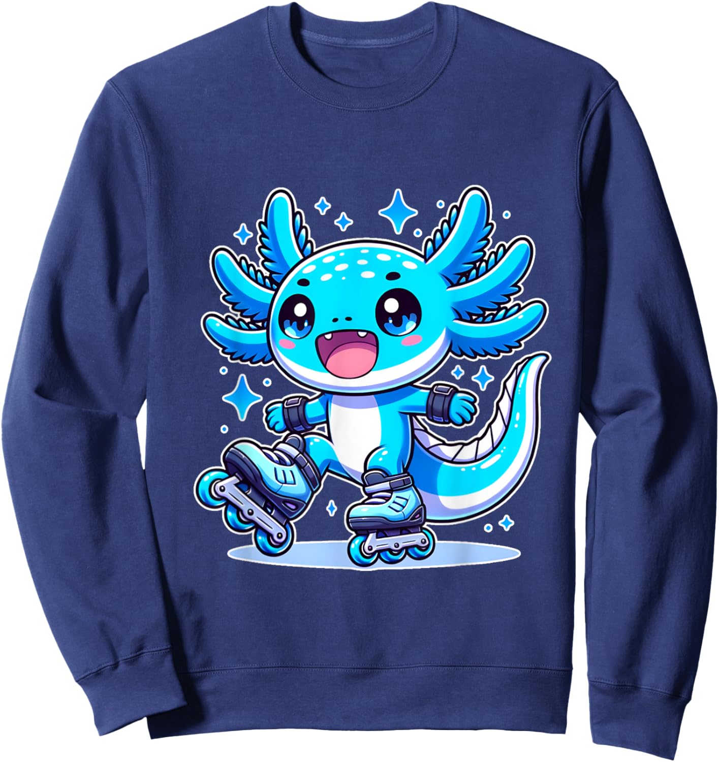 Funny Axolotl Rollerblade roller skater roller skate funny Sweatshirt - Sweatshirt | Navy