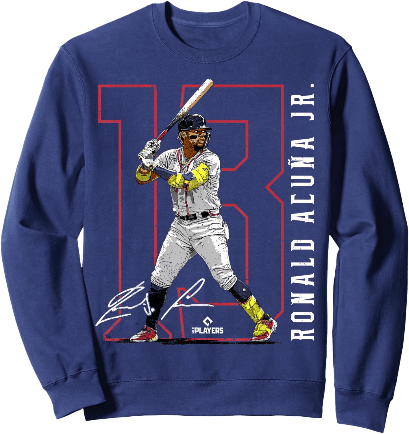 Ronald Acuna Jr. | Atlanta Baseball MLB Players | MLBRAC3003 Sweatshirt - Sweatshirt | Navy