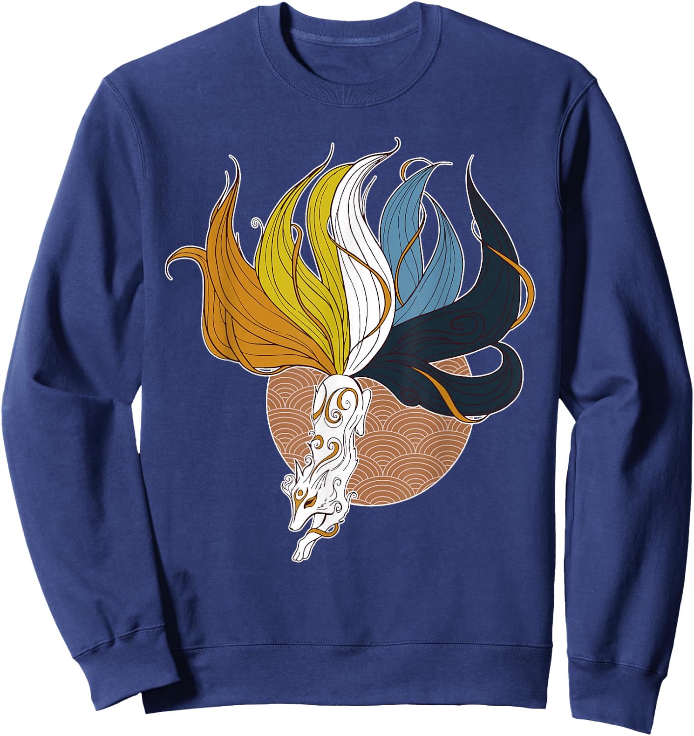Aroace Kitsune Asexual Aromantic Pride Flag Aro Ace Gay Fox Sweatshirt - Sweatshirt | Navy