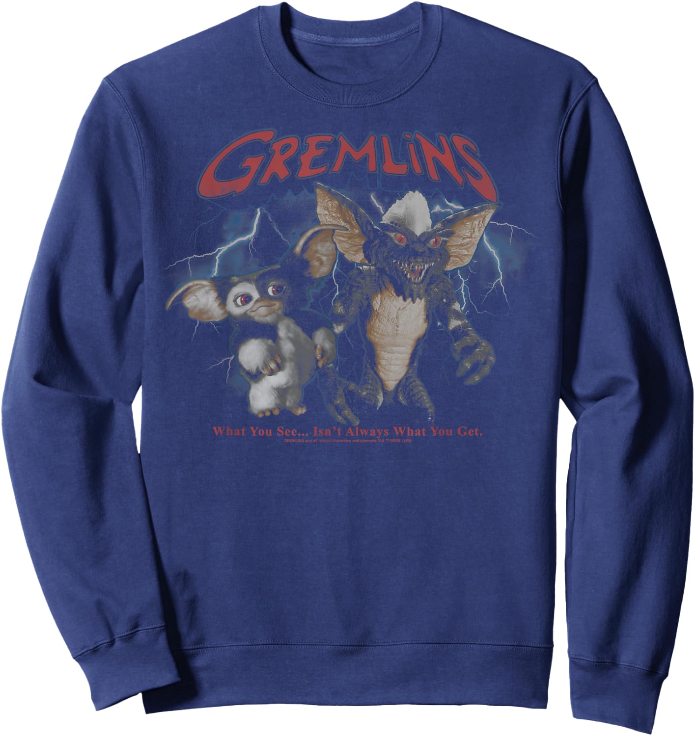 Gremlins Lightning Storm Portrait Sweatshirt - Sweatshirt | Navy