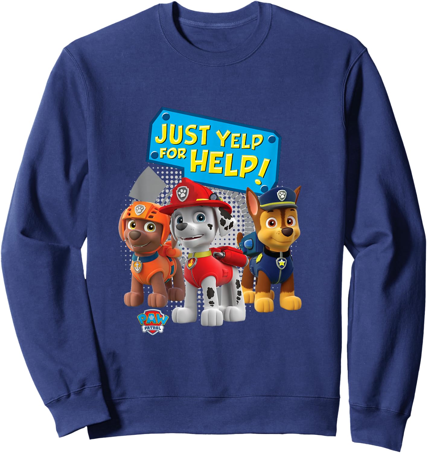 Paw Patrol Just Yelp For Help! Chase, Marshall and Zuma Sweatshirt - Sweatshirt | Navy