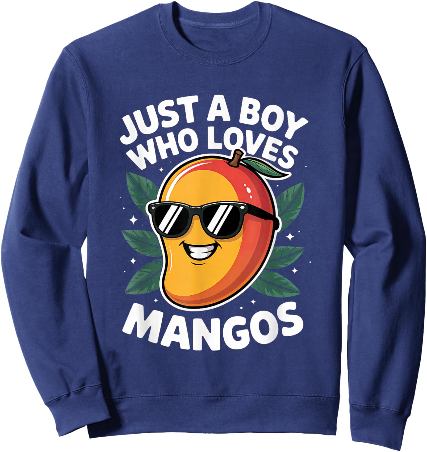 Just a Boy Who Loves Mangos Mango Fruit Men Boys Kds Teens Sweatshirt - Sweatshirt | Navy