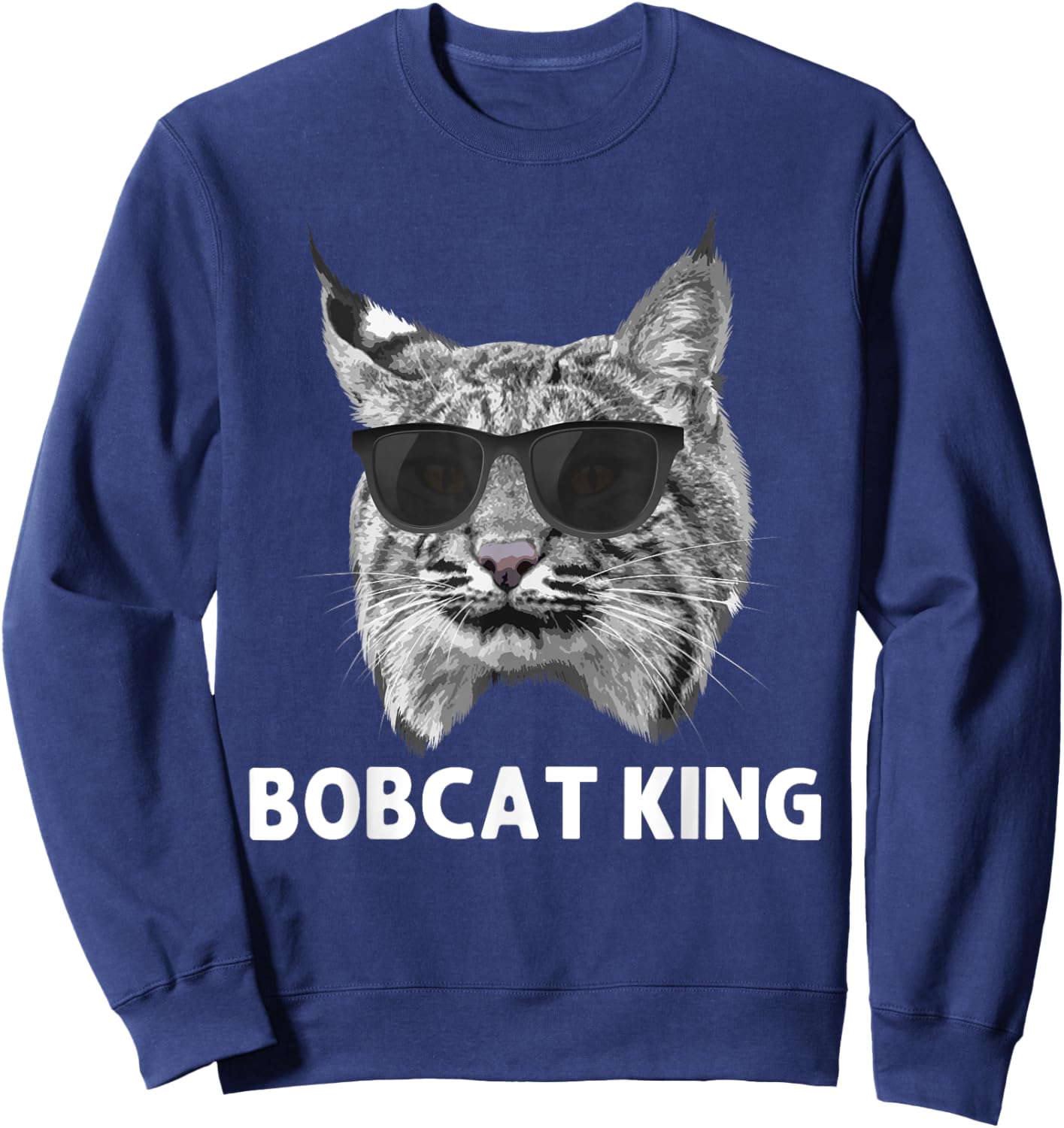 Cool Bobcat Art Dad Father Animal Bobcat Lover Sweatshirt - Sweatshirt | Navy
