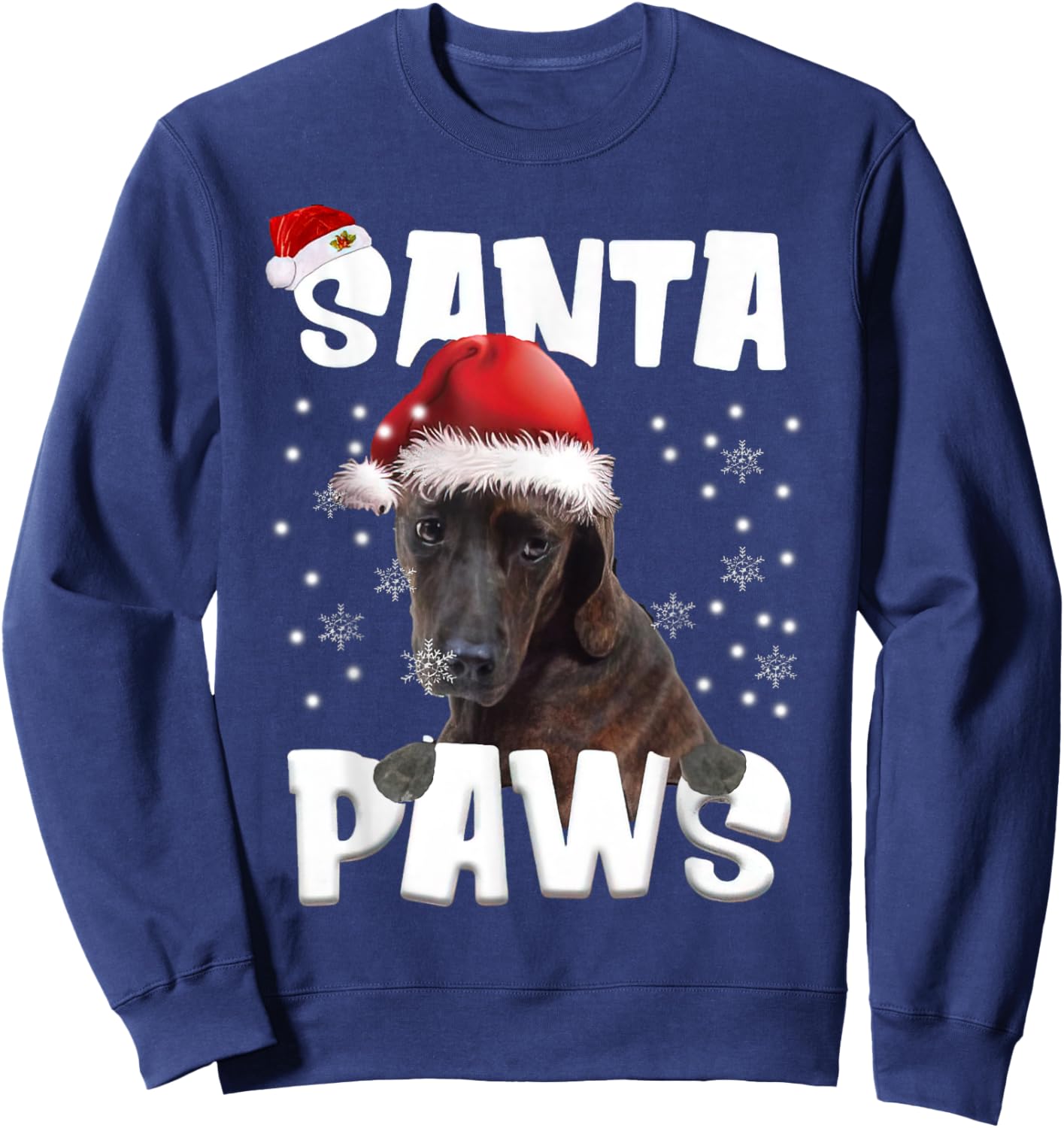 Funny Plott Hound Christmas Lights Tree Dog Lover Xmas Men Women Sweatshirt - Sweatshirt | Navy