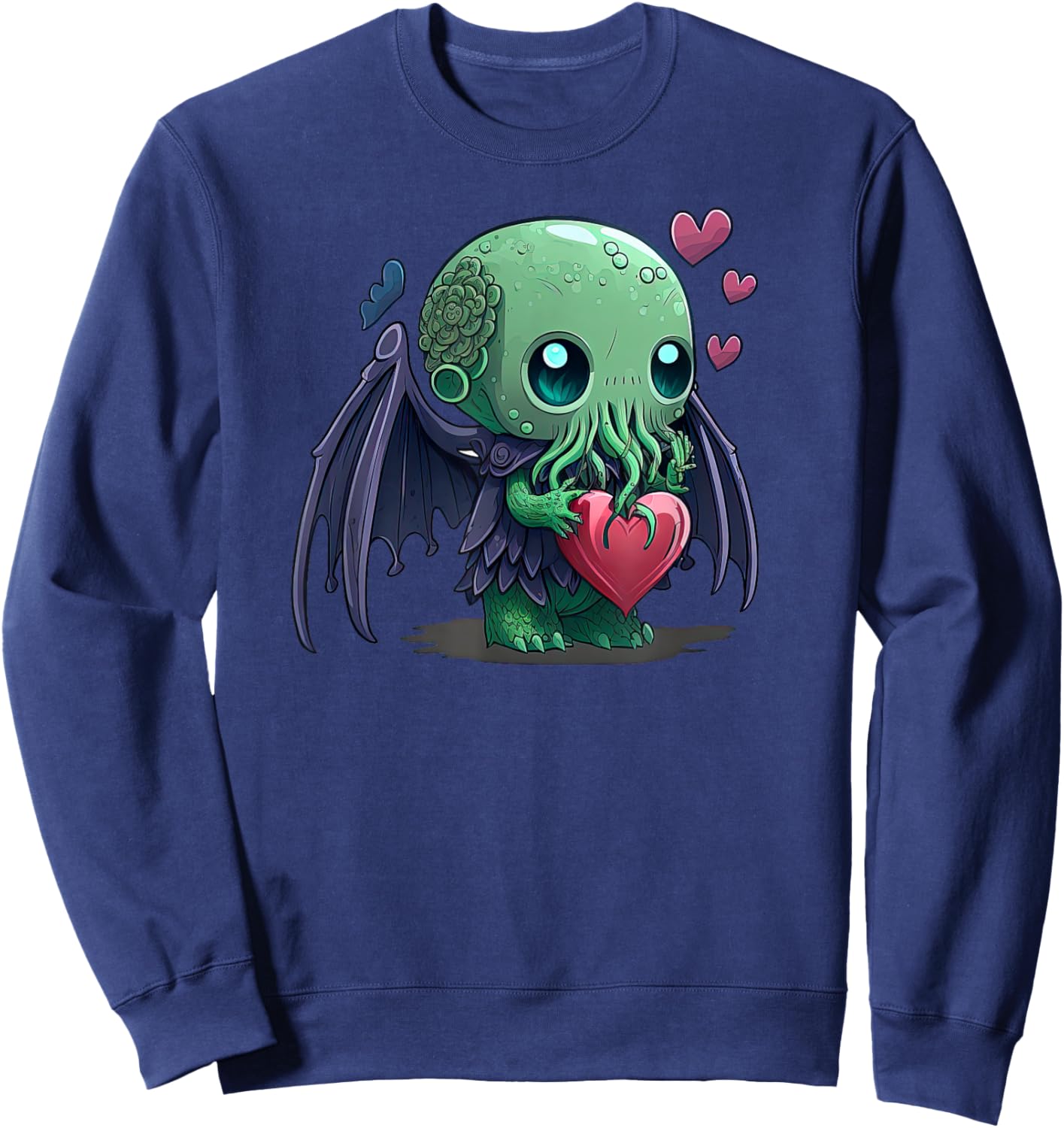 Einzigartige niedliche Cthulhu-Kunst, Valentinstag Sweatshirt - Sweatshirt | Navy