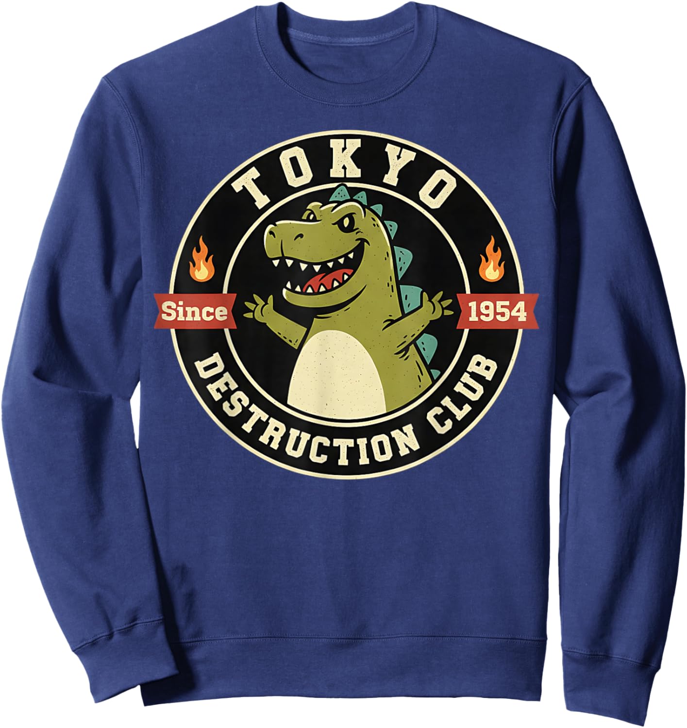 Tokyo Destruction Club Lustige ironische Kaiju-Grafik Sweatshirt - Sweatshirt | Navy