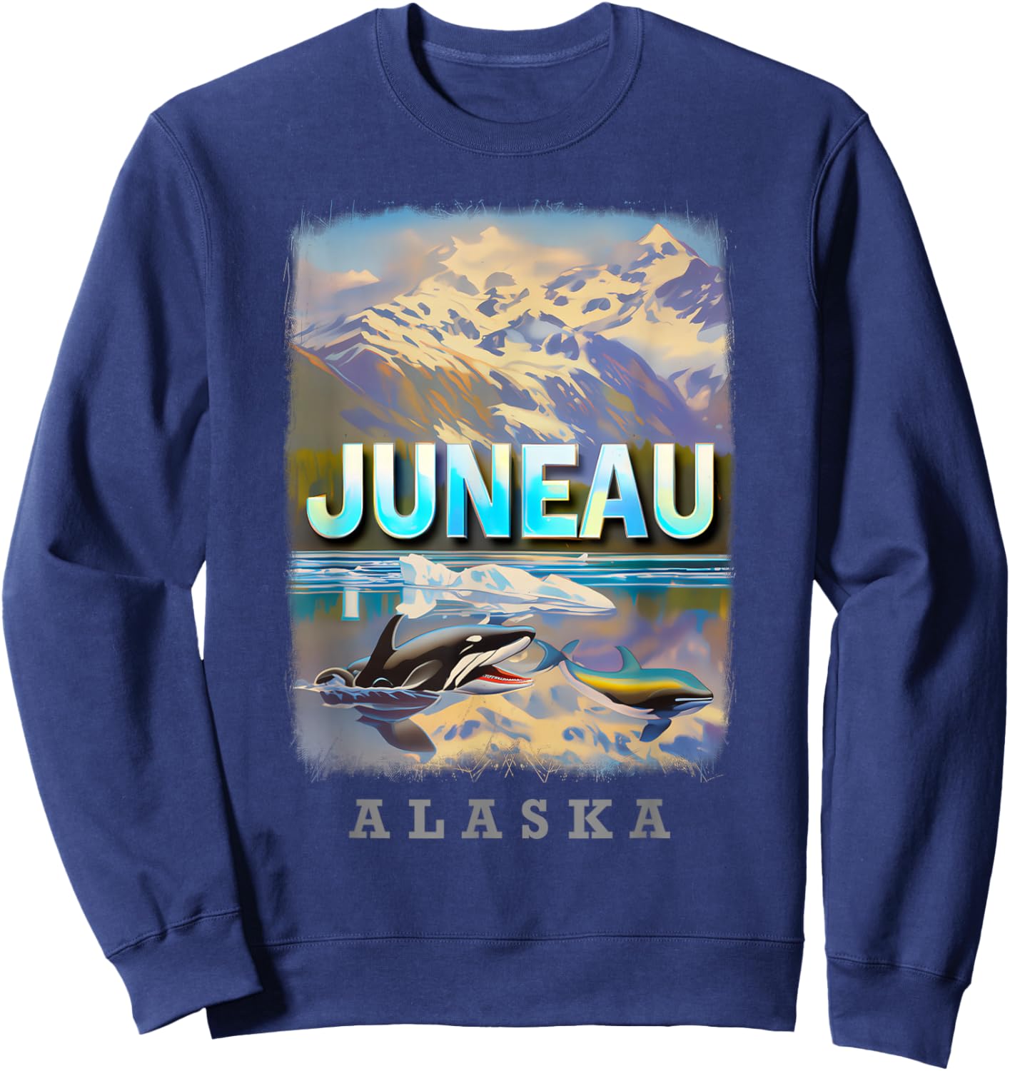 Juneau Alaska AK Glacier Majesty SD850 Sweatshirt - Sweatshirt | Navy