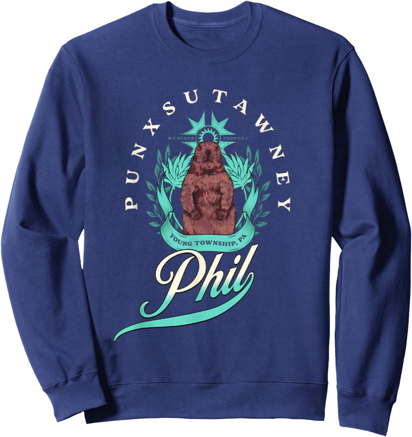 Weather Prophet Punxsutawney Phil GroundHog Day Sweatshirt - Sweatshirt | Navy