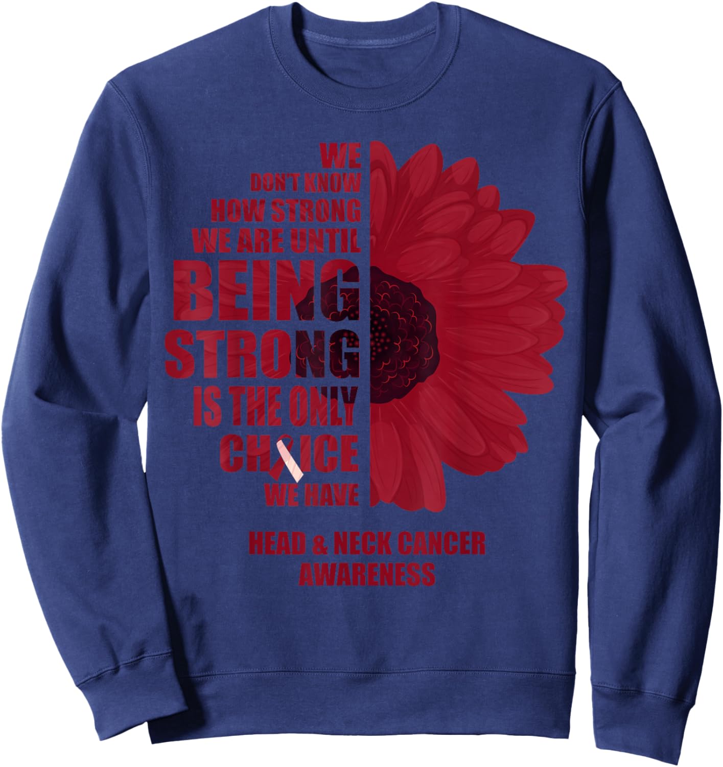 Oral Head & Neck Cancer Being Strong Is The Only Choice Sweatshirt - Sweatshirt | Navy