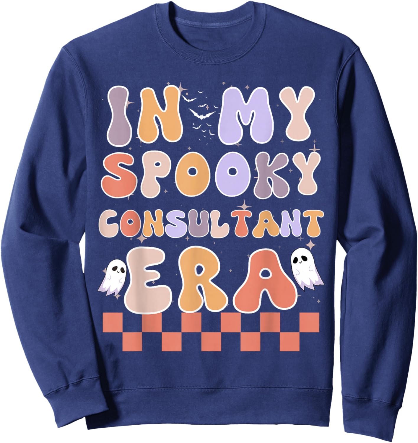 In My Spooky Consultant Era Ghost Halloween Retro Sweatshirt - Sweatshirt | Navy