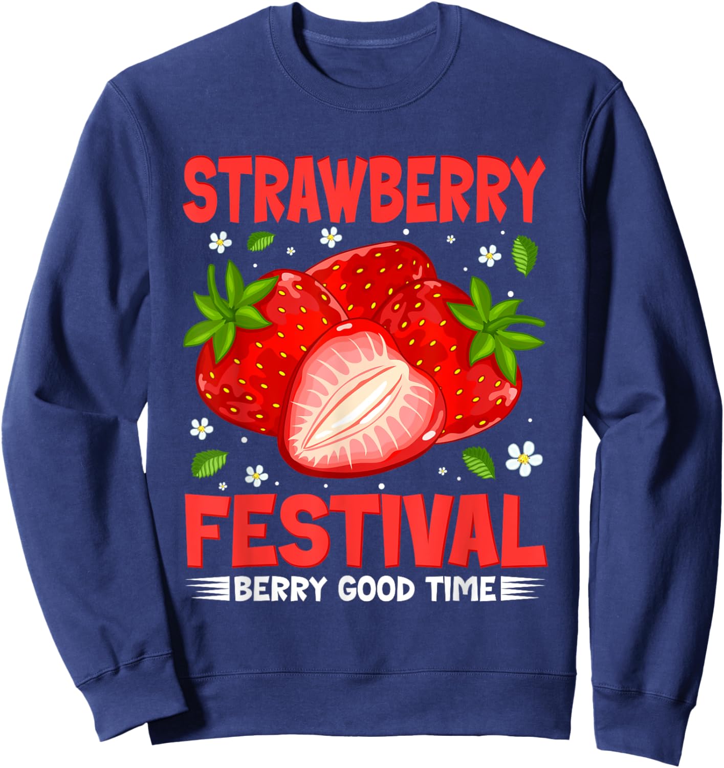 Retro Strawberry Festival Shirt Funny Fruit Lover Fruitarian Sweatshirt - Sweatshirt | Navy