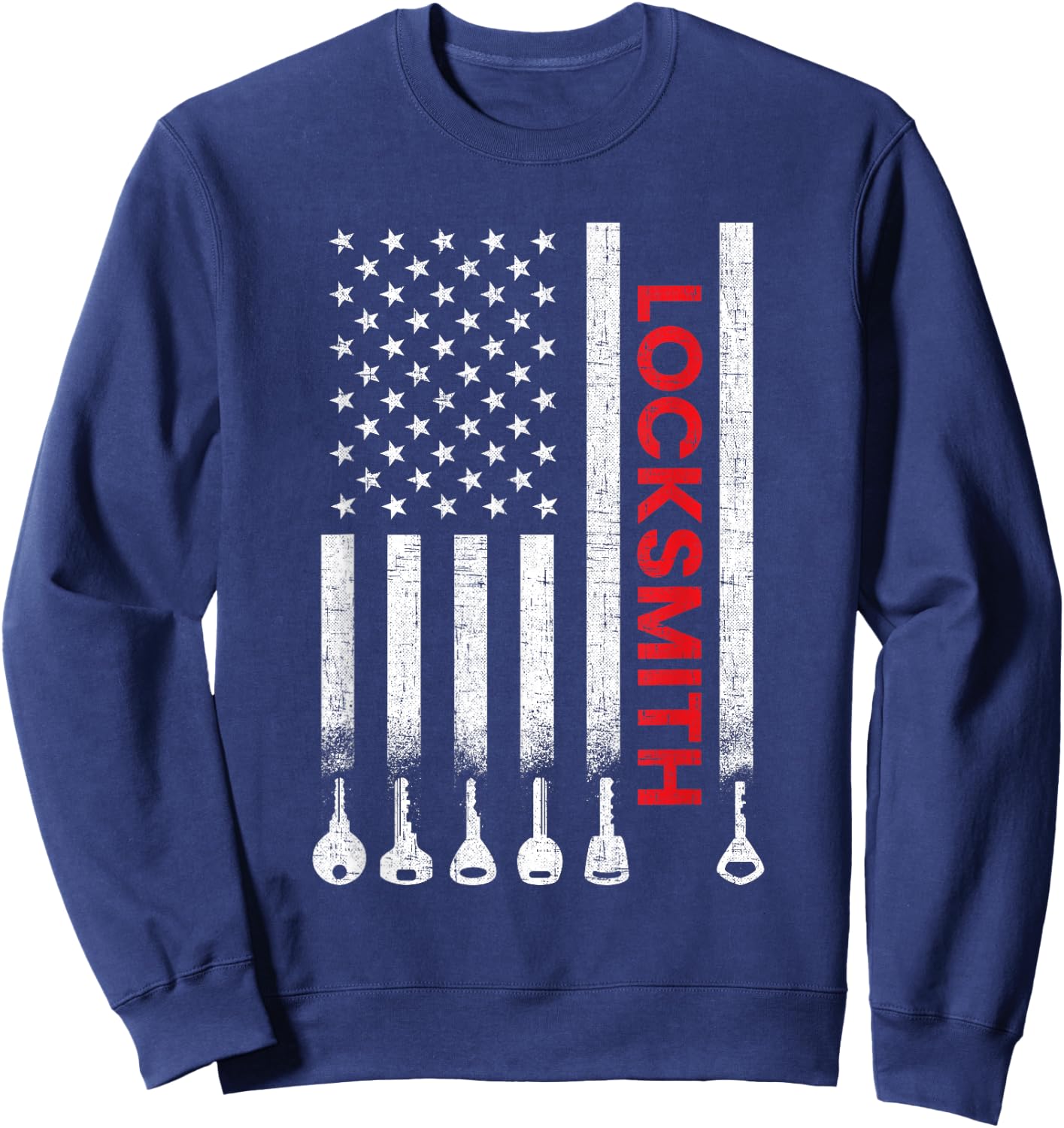 Locksmith American Flag, locksmith Sweatshirt - Sweatshirt | Navy