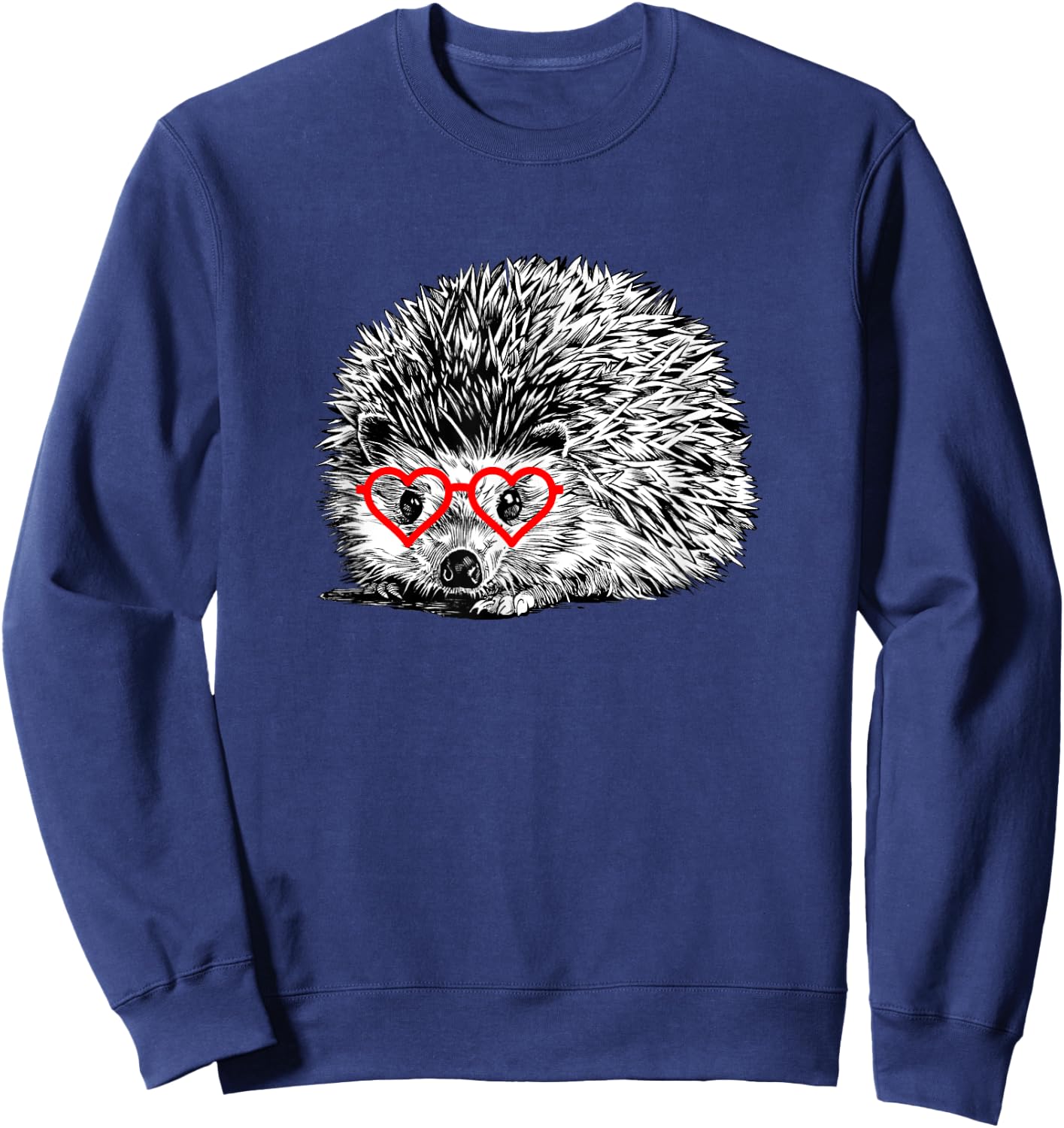 The Pawster Hedgehog Valentines Day Pet Mom Animal Lover ,Black,Small Sweatshirt - Sweatshirt | Navy